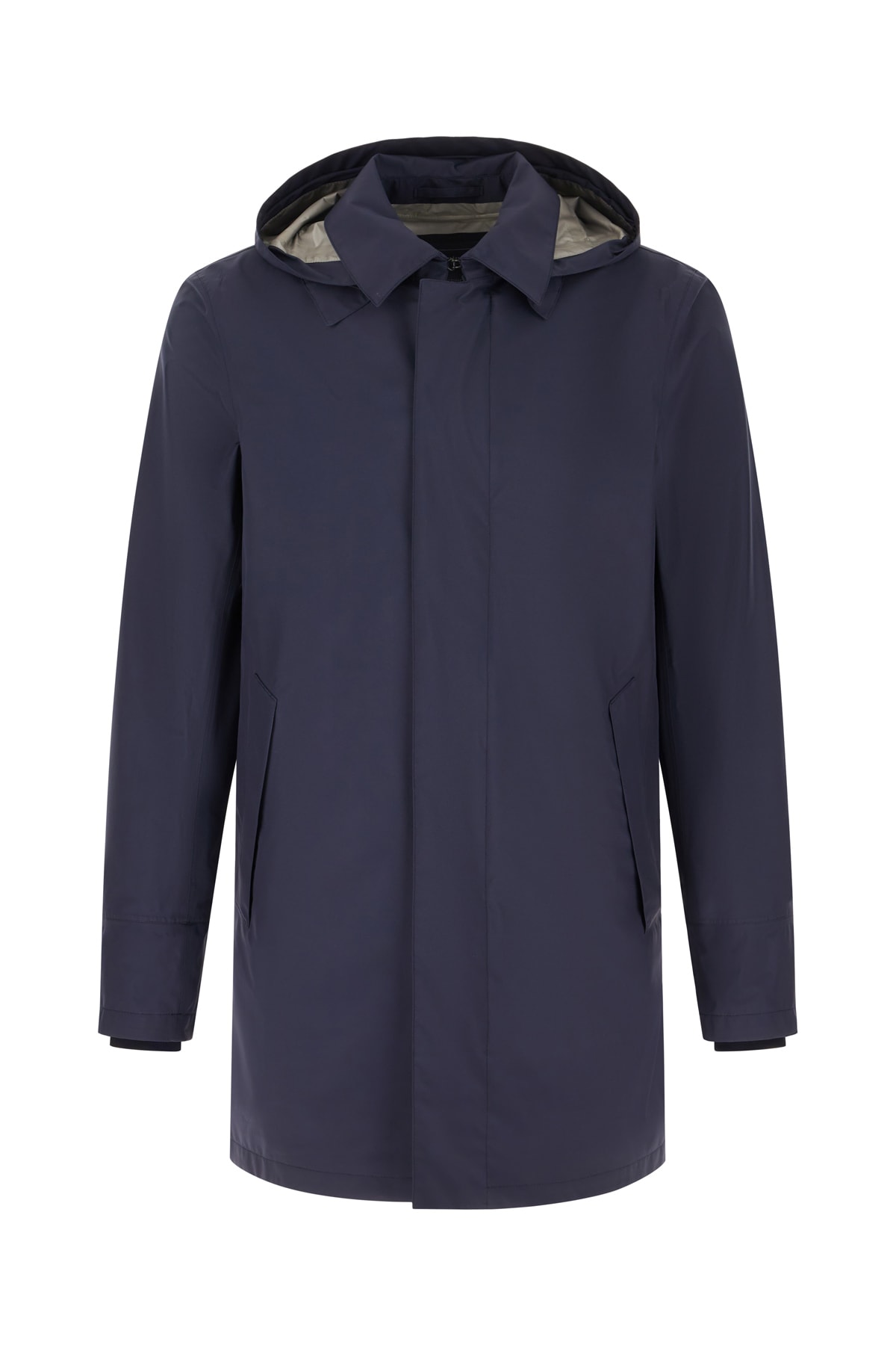 Herno Navy Blue Gore-tex Overcoat