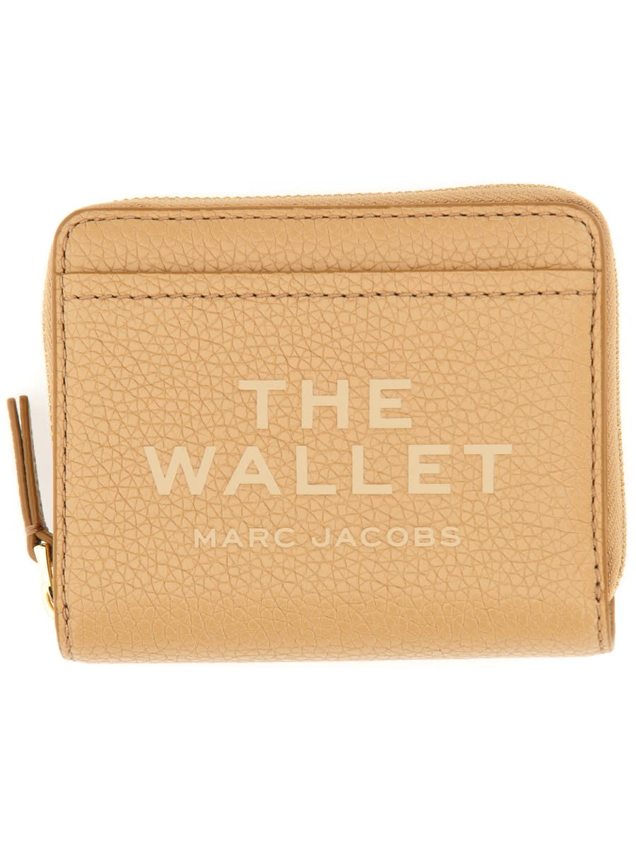 Shop Marc Jacobs The Compact Mini Wallet In Beige