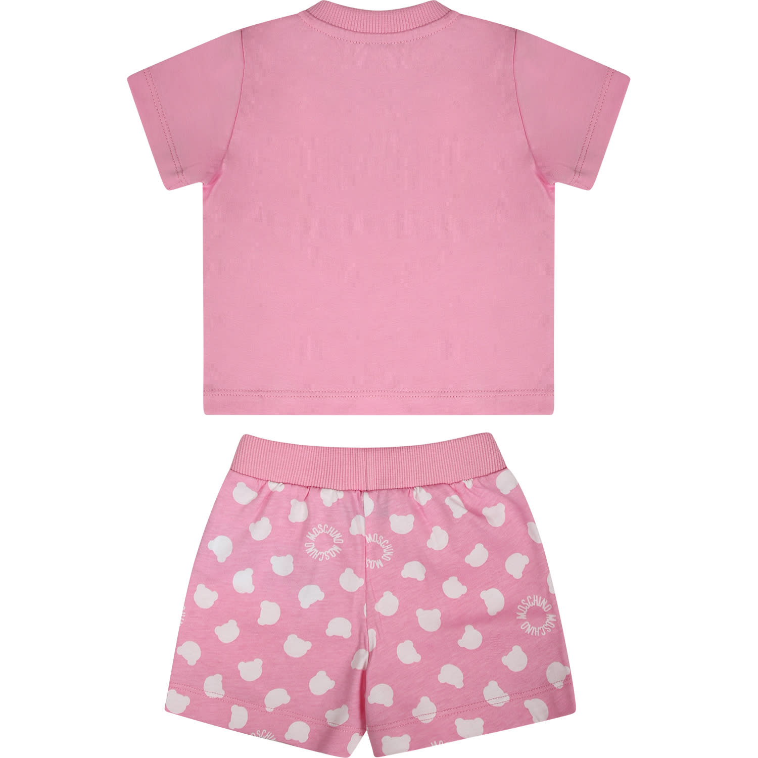 MOSCHINO PINK OUTFIT FOR BABY GIRL WITH LOGO 