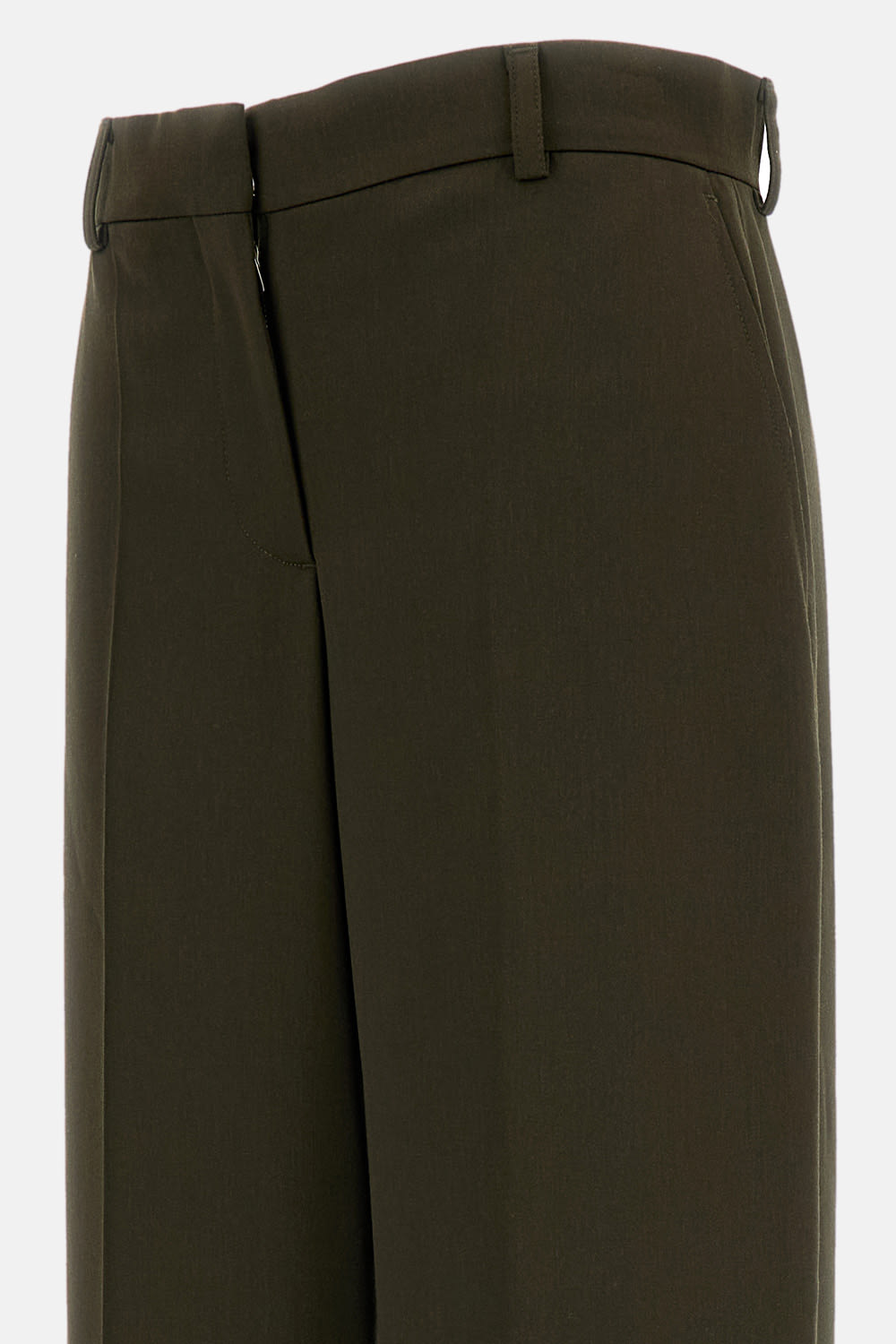 Stella Mccartney Shiny Tailoring Loose Trousers In Green