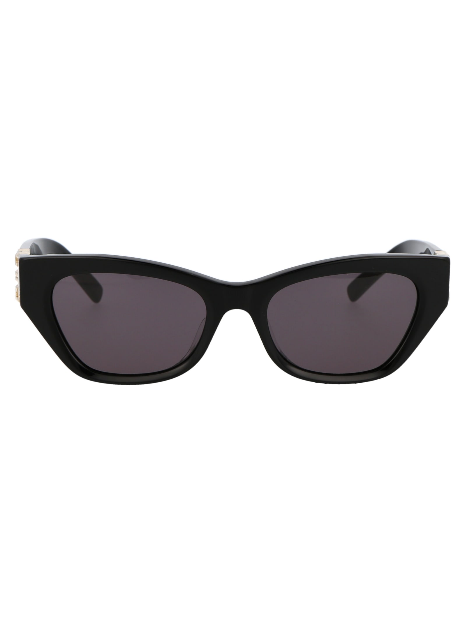 Shop Givenchy 4g Sunglasses In 01a Shiny Black / Smoke