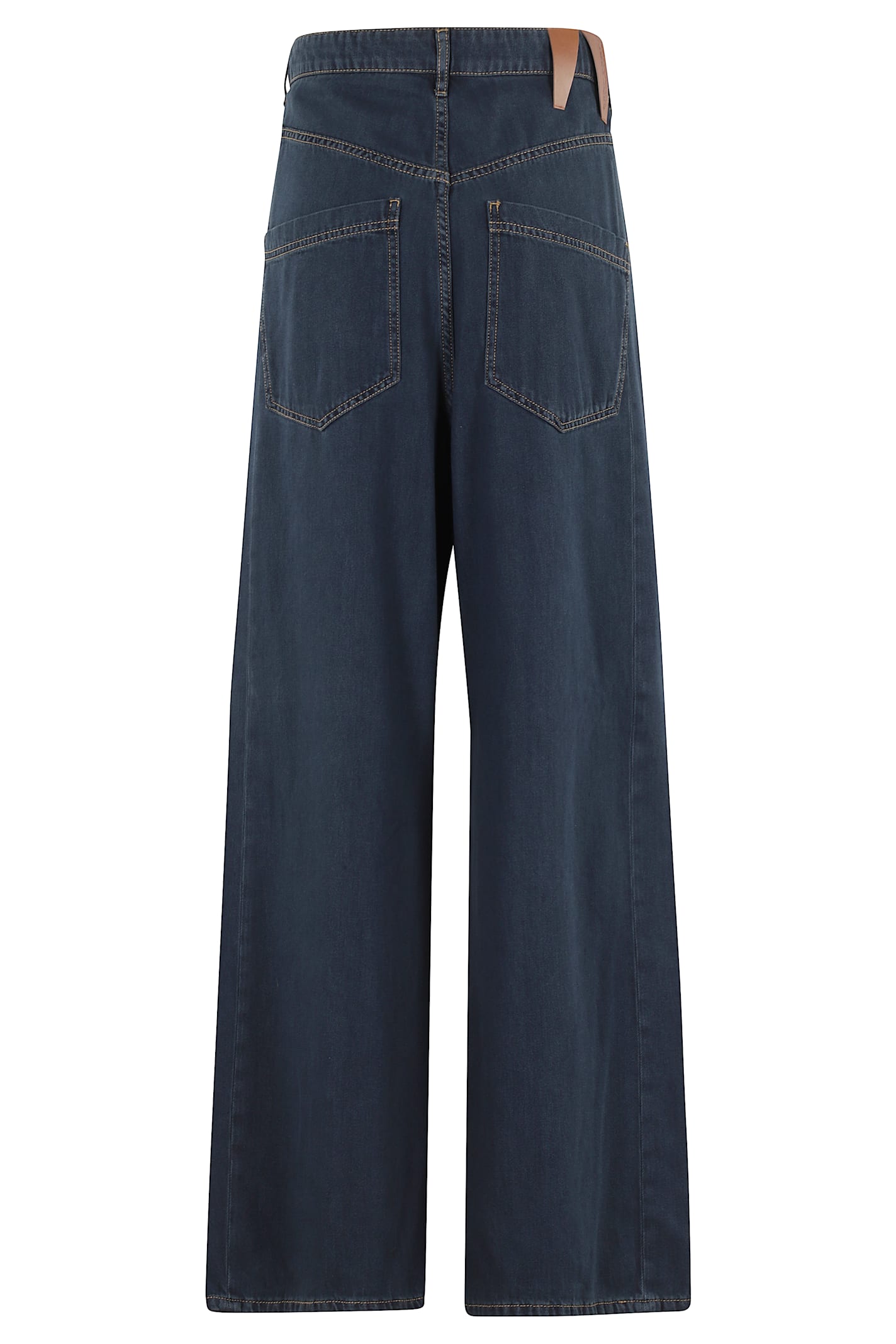 Darkpark Ines Fold Over Tencel Denim Jeans In Blue