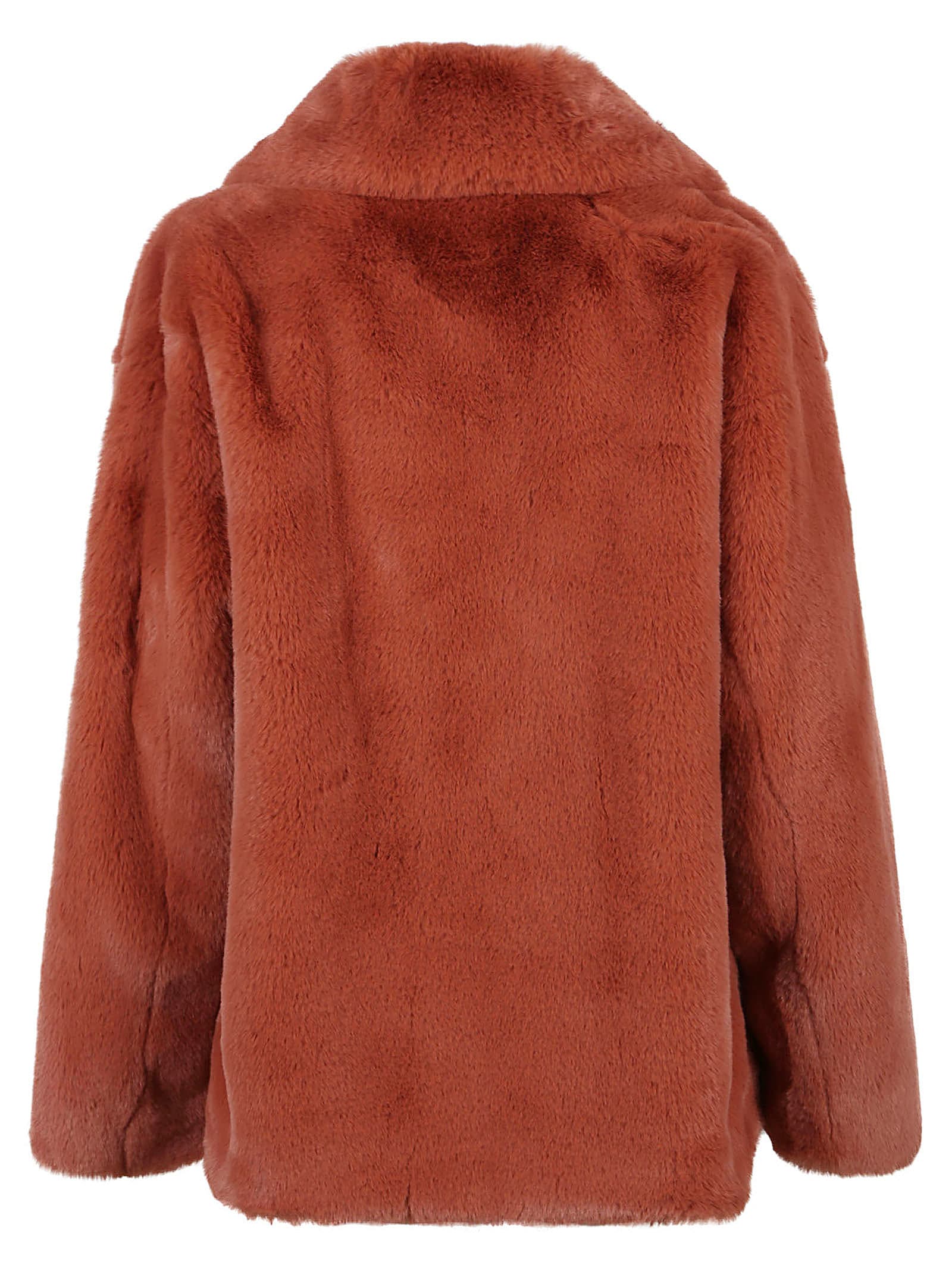 Shop Stand Studio Savannah Faux Fur Jacket In Rosso