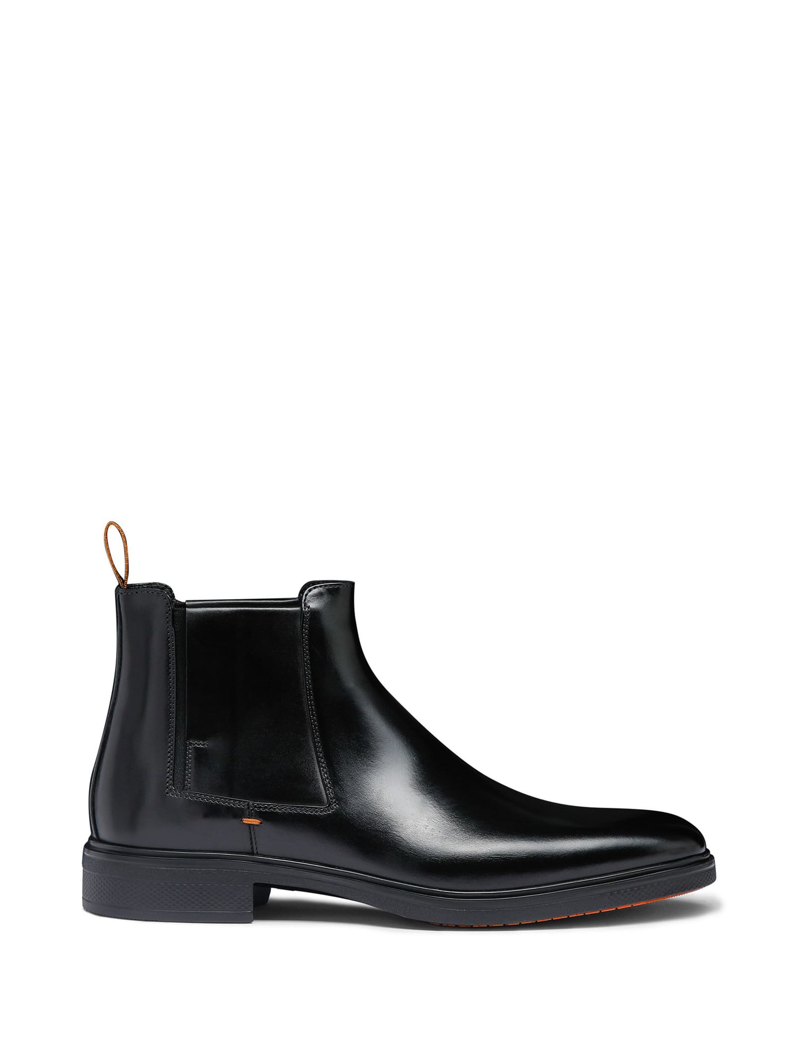 Shop Santoni Beatles Black Leather In Nero