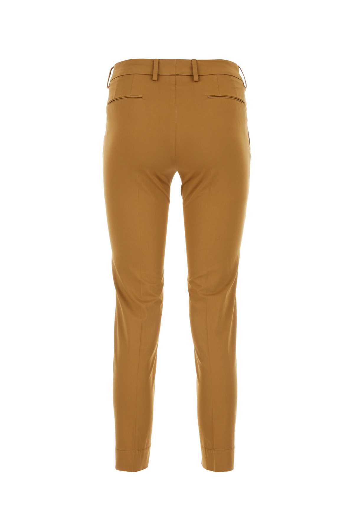 Shop Pt01 Caramel Stretch Cotton New York Pant In Cammello
