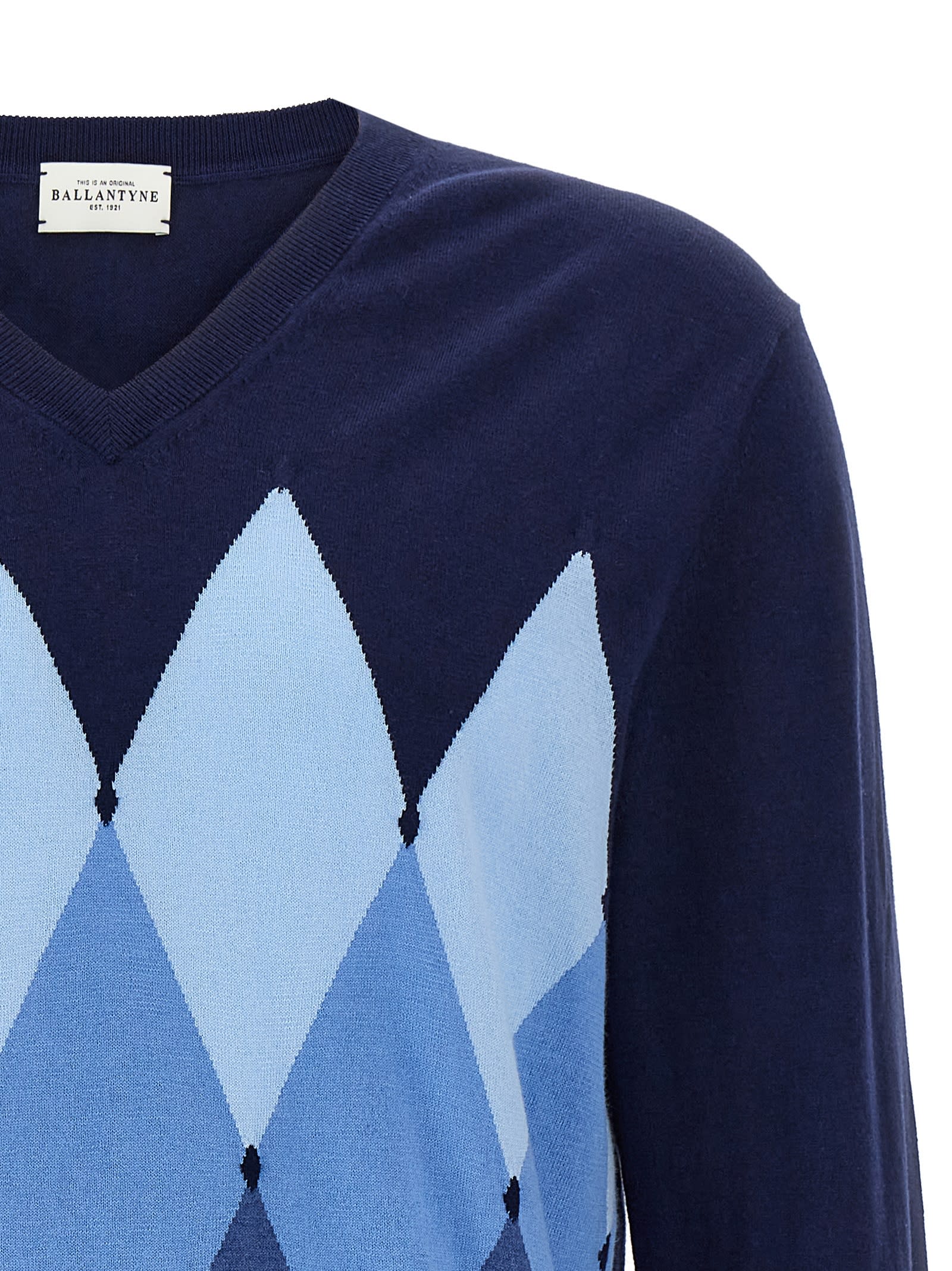 Ballantyne Argyle Sweater In Blue