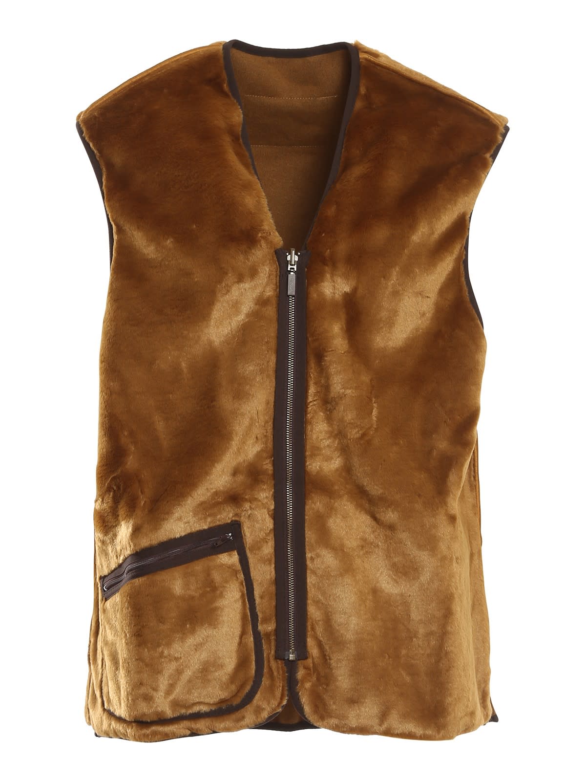 Shop Barbour Warm Pile Waistcoat Zip Liner In Marrone