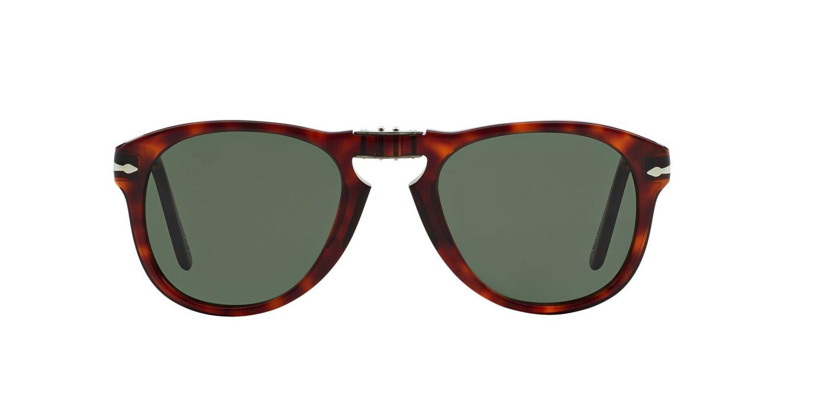 Persol 714 Round Frame Sunglasses In Brown