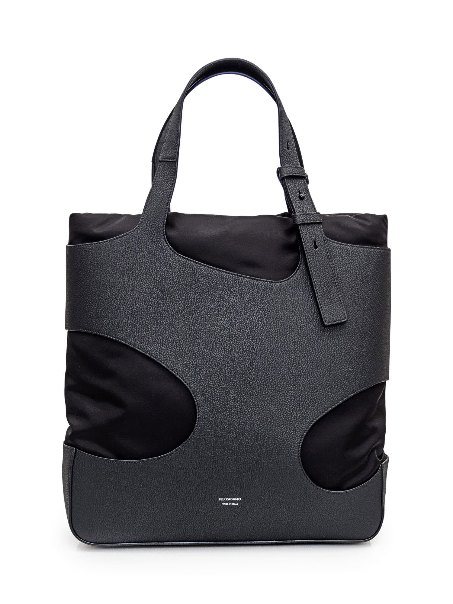 Shop Ferragamo Cut Out Tote Bag In Nero