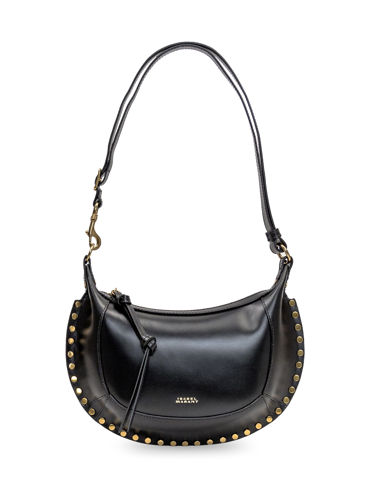 Isabel Marant Oskan Moon Leather Shoulder Bag In Black
