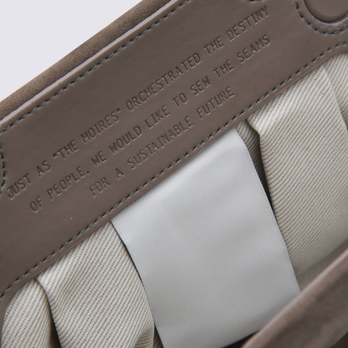 Themoirè Beige Tia Suede Cluthes In Brown