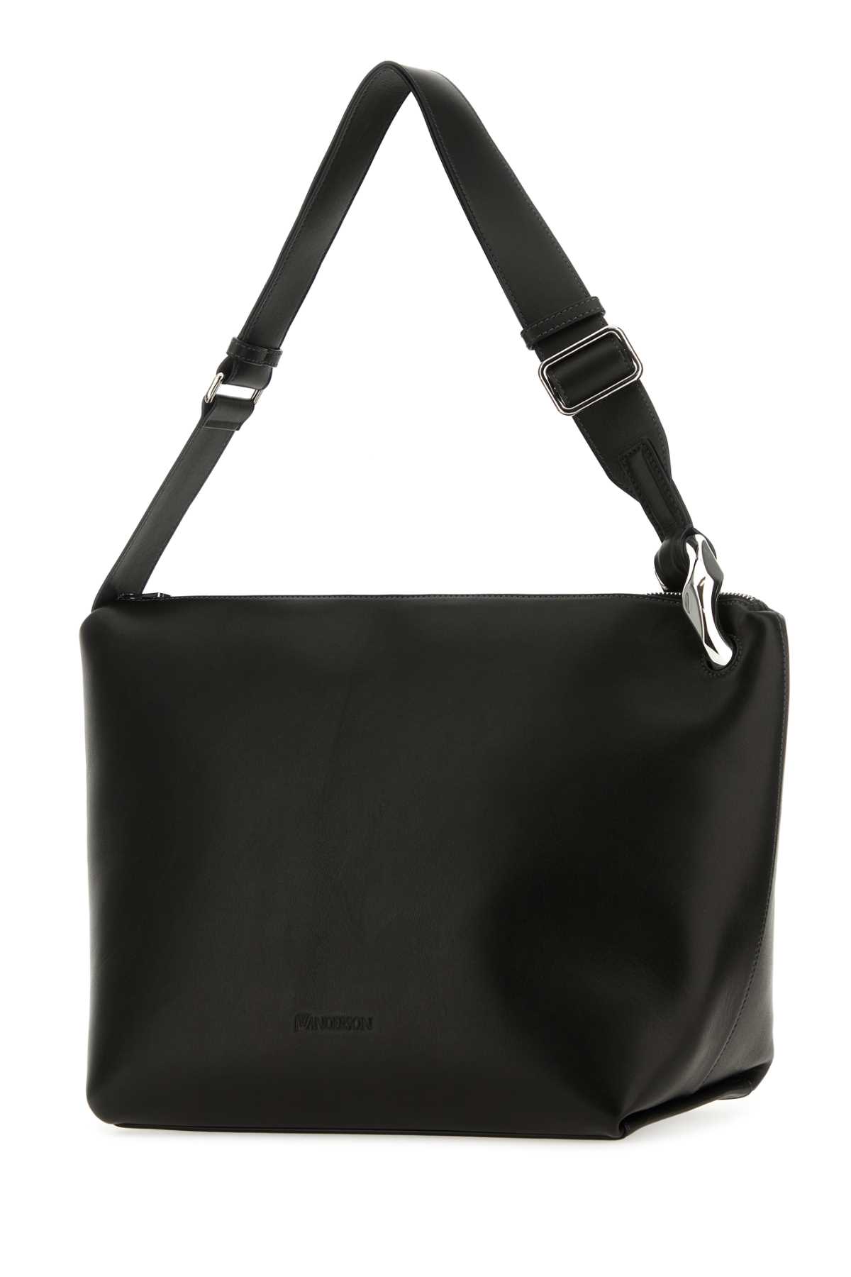 Shop Jw Anderson Black Leather Jwa Corner Bag Crossbody Bag