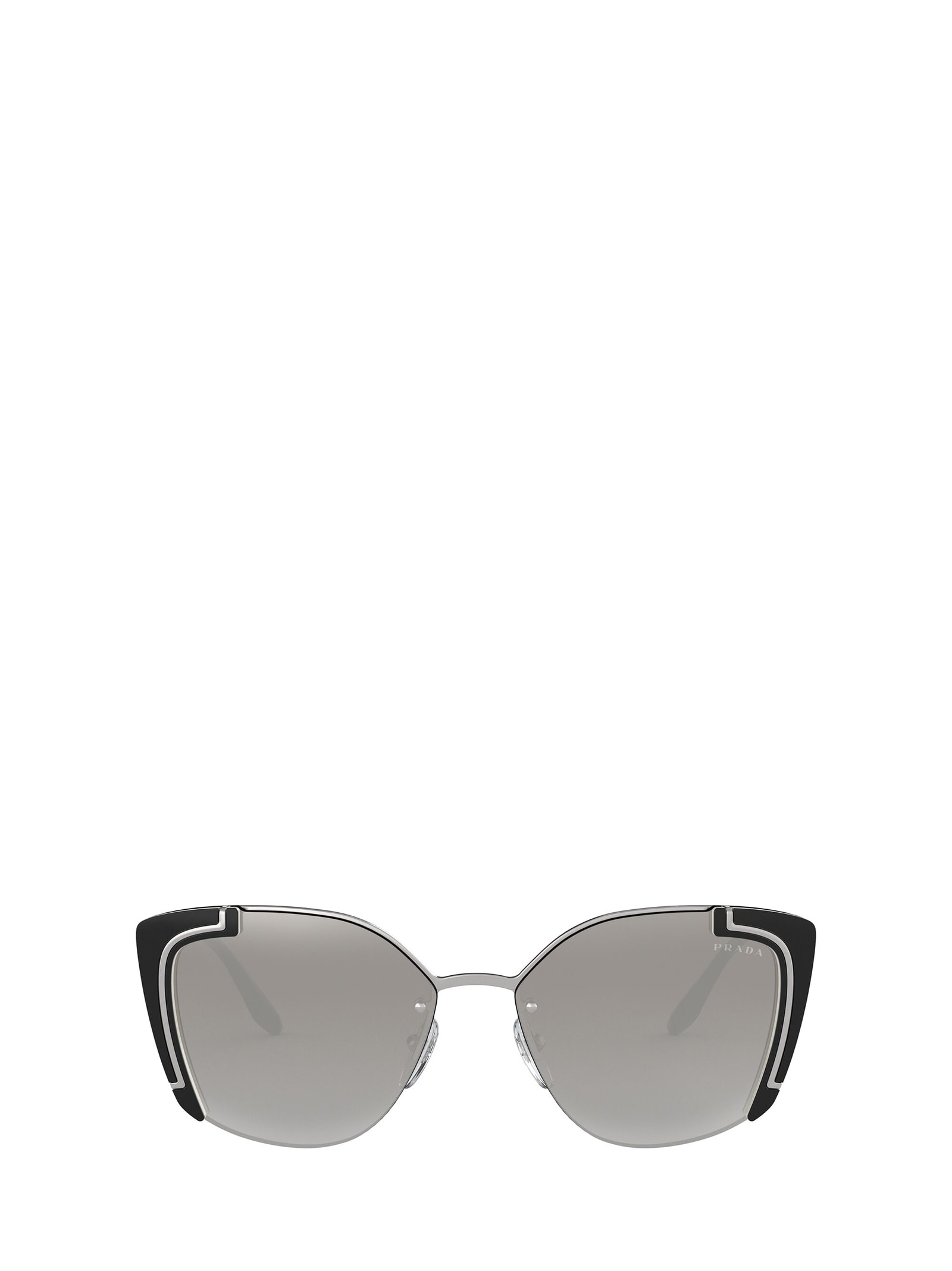 Prada Prada Pr 59vs Silver / Black Ivory Sunglasses