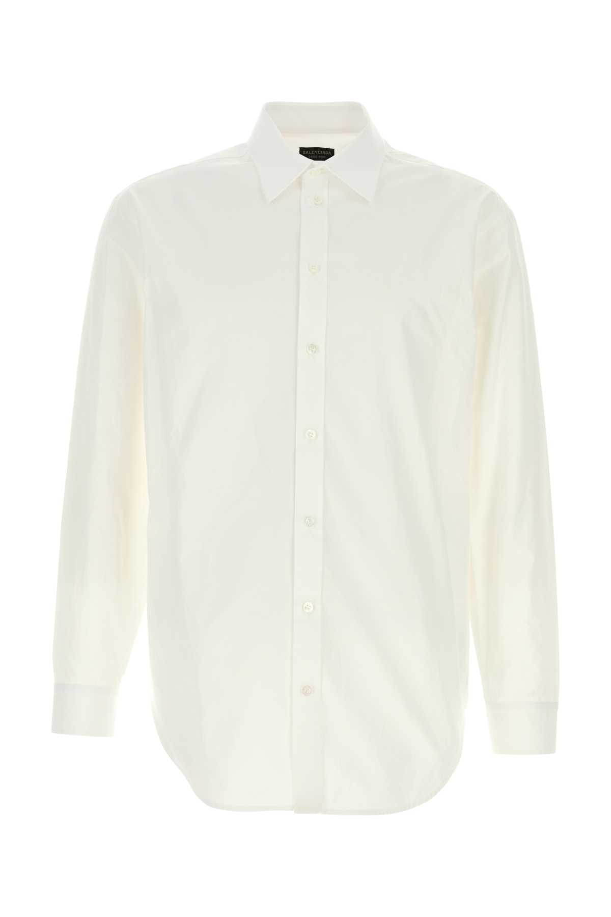 Balenciaga White Poplin Shirt In White