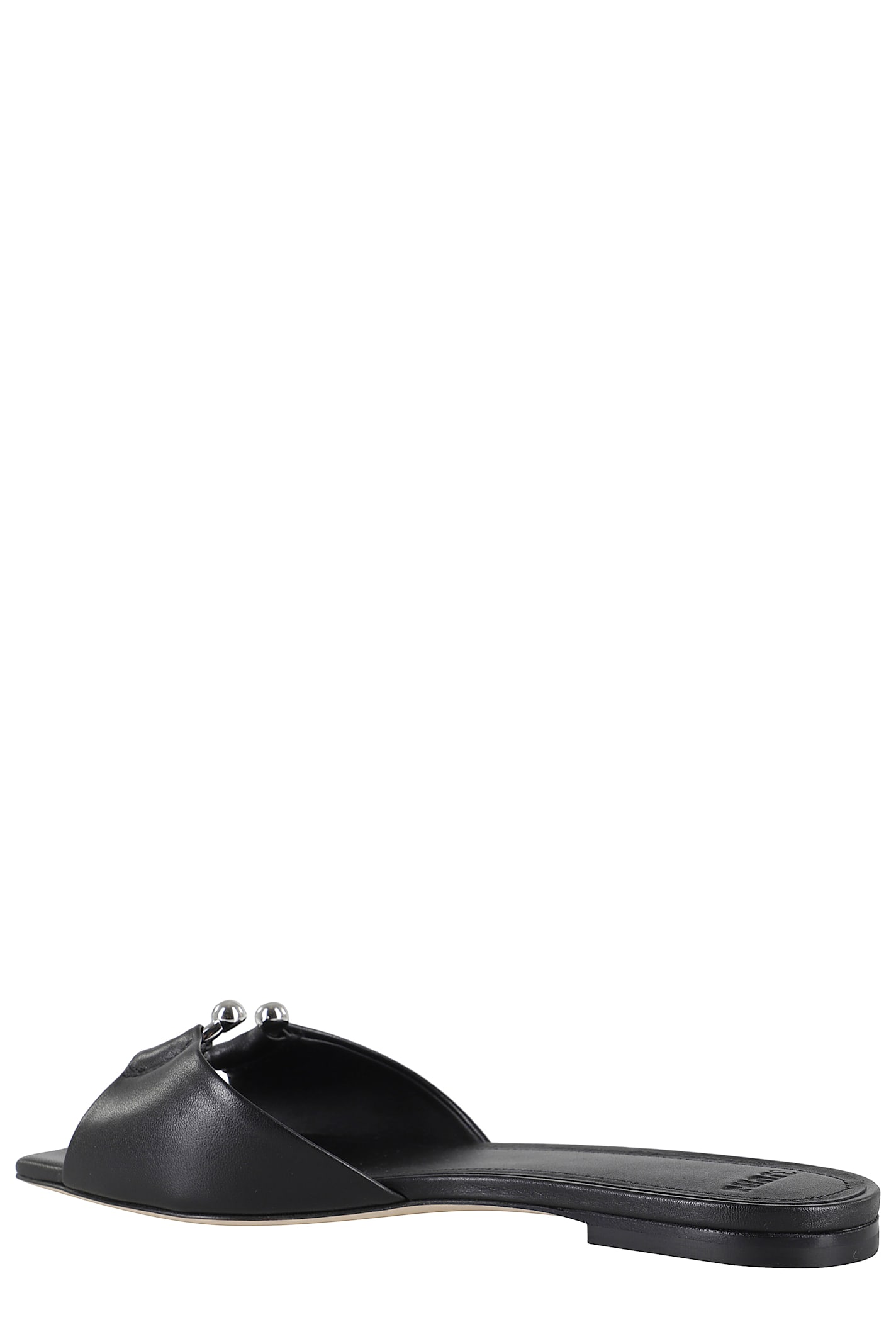 3juin Milla Flat Sandal With Square Toe In Black