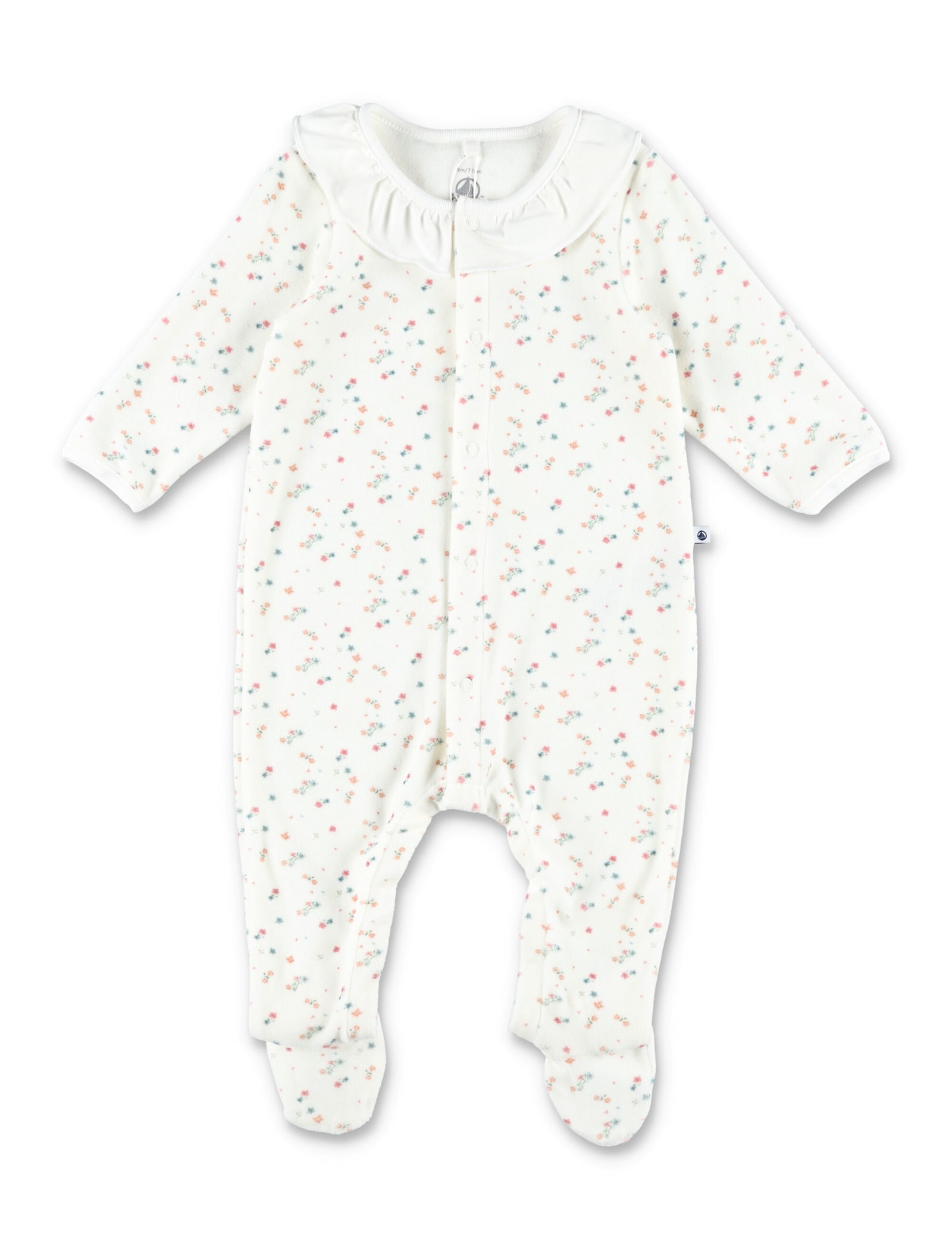 Petit Bateau Floral Print All-in-one In White