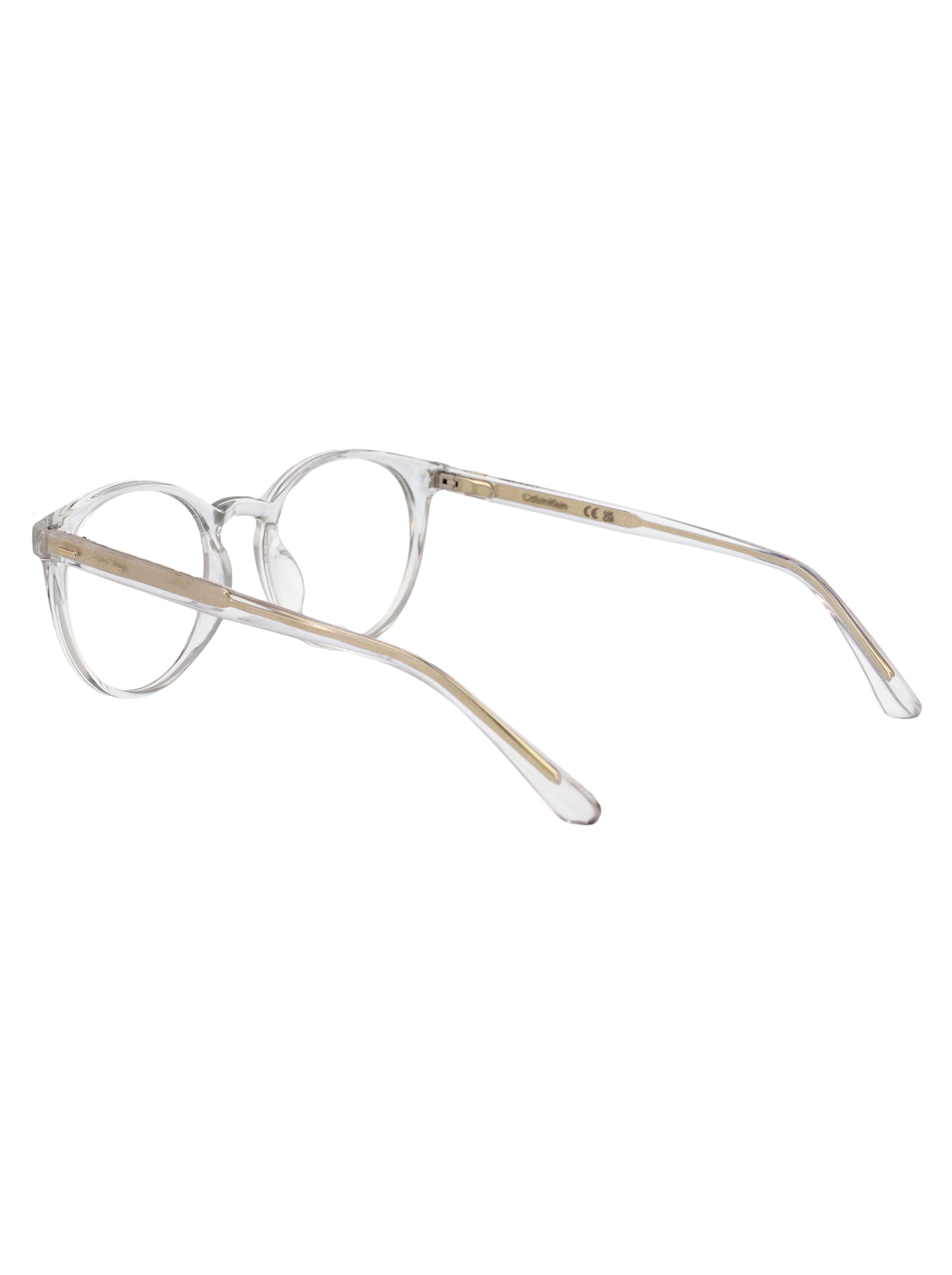 Calvin Klein Crystal Clear Acetate Glasses In Transparent