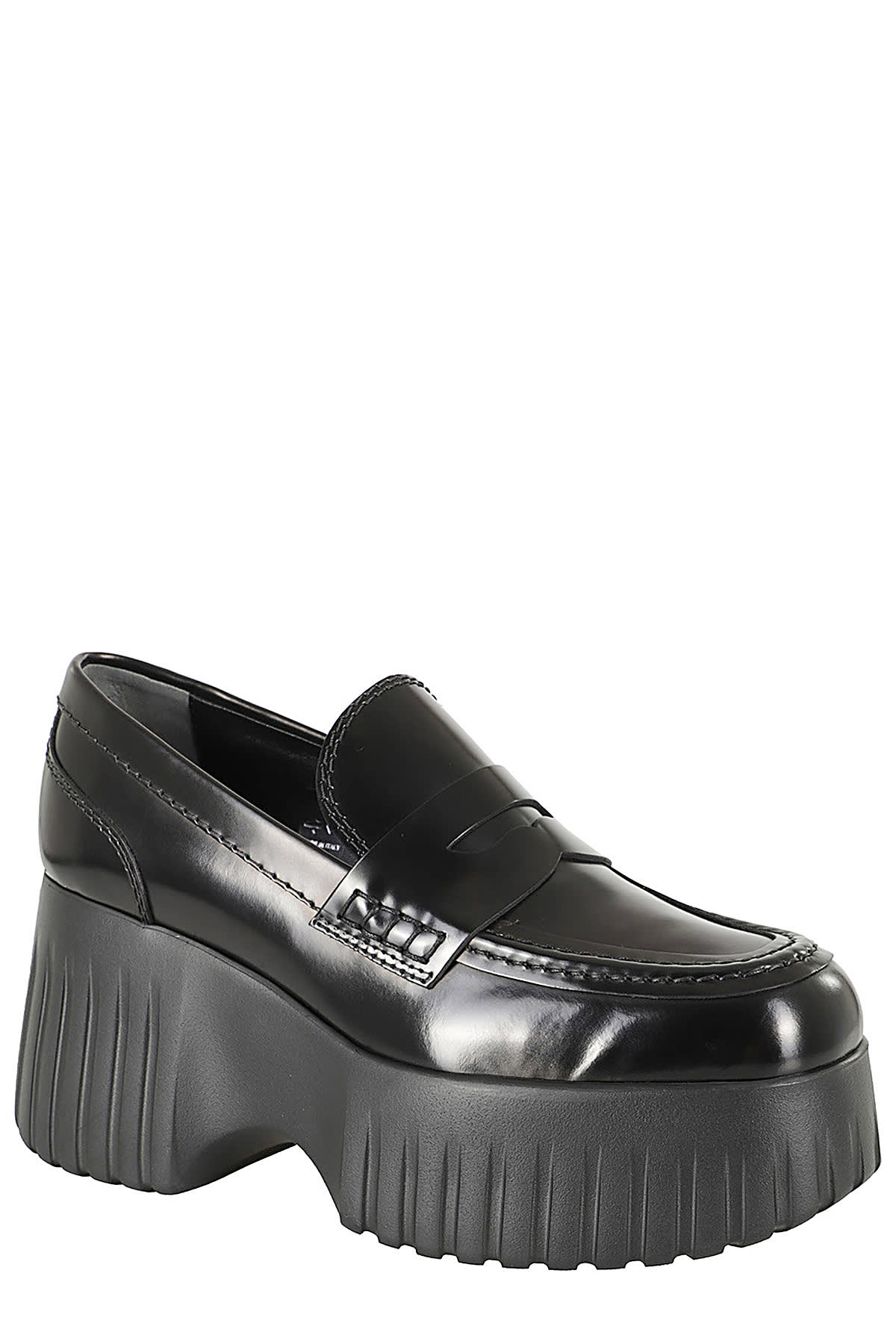 Shop Hogan H Stripes Wedge Mocassino In Nero