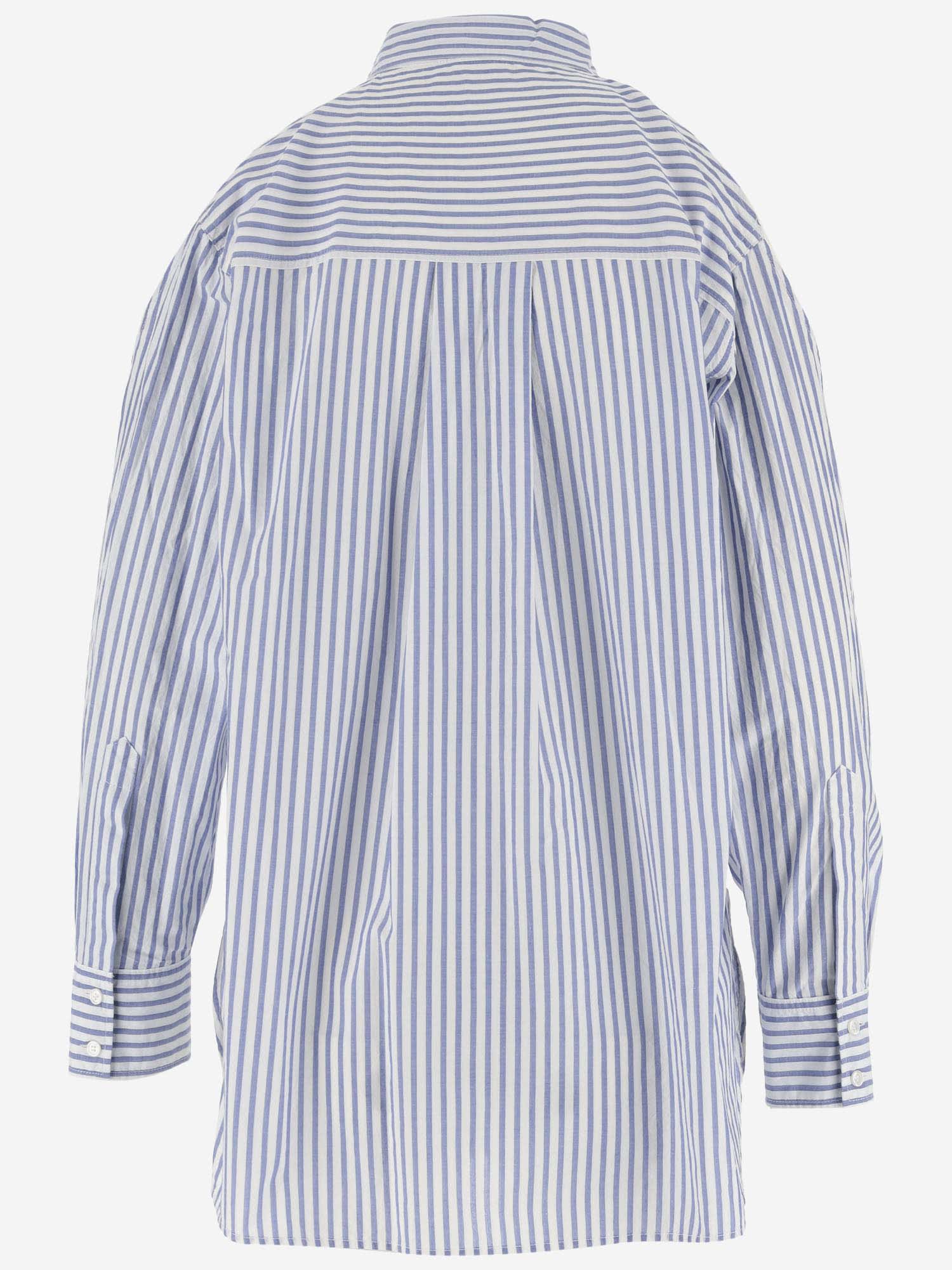 Shop Pinko Cotton Blend Shirt With Logo In White