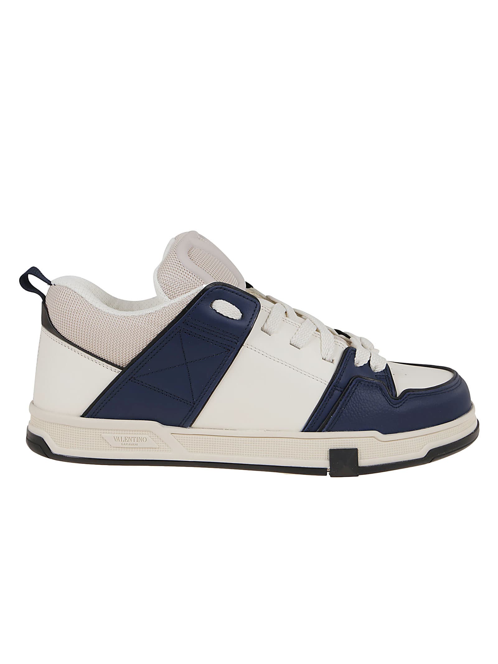 Valentino Garavani Open Skate White Sneakers In Leather And Fabric Man In Multi