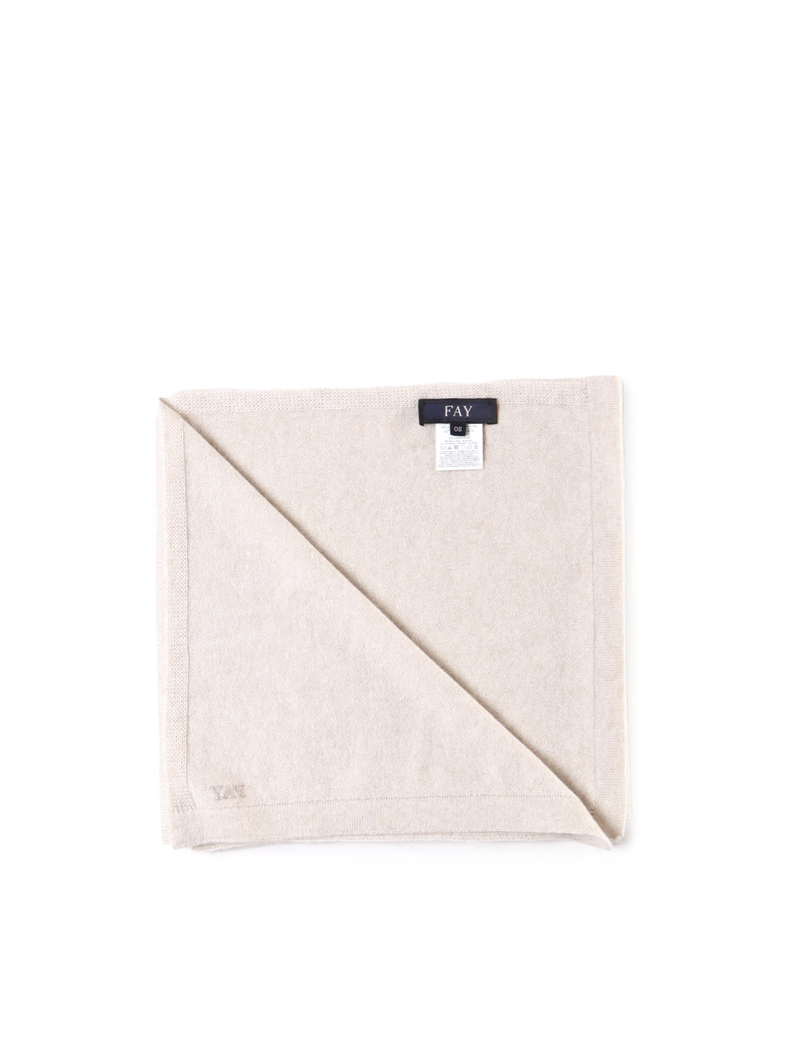 Shop Fay Scarf In Shaved Wool With Little Logo Sign In White