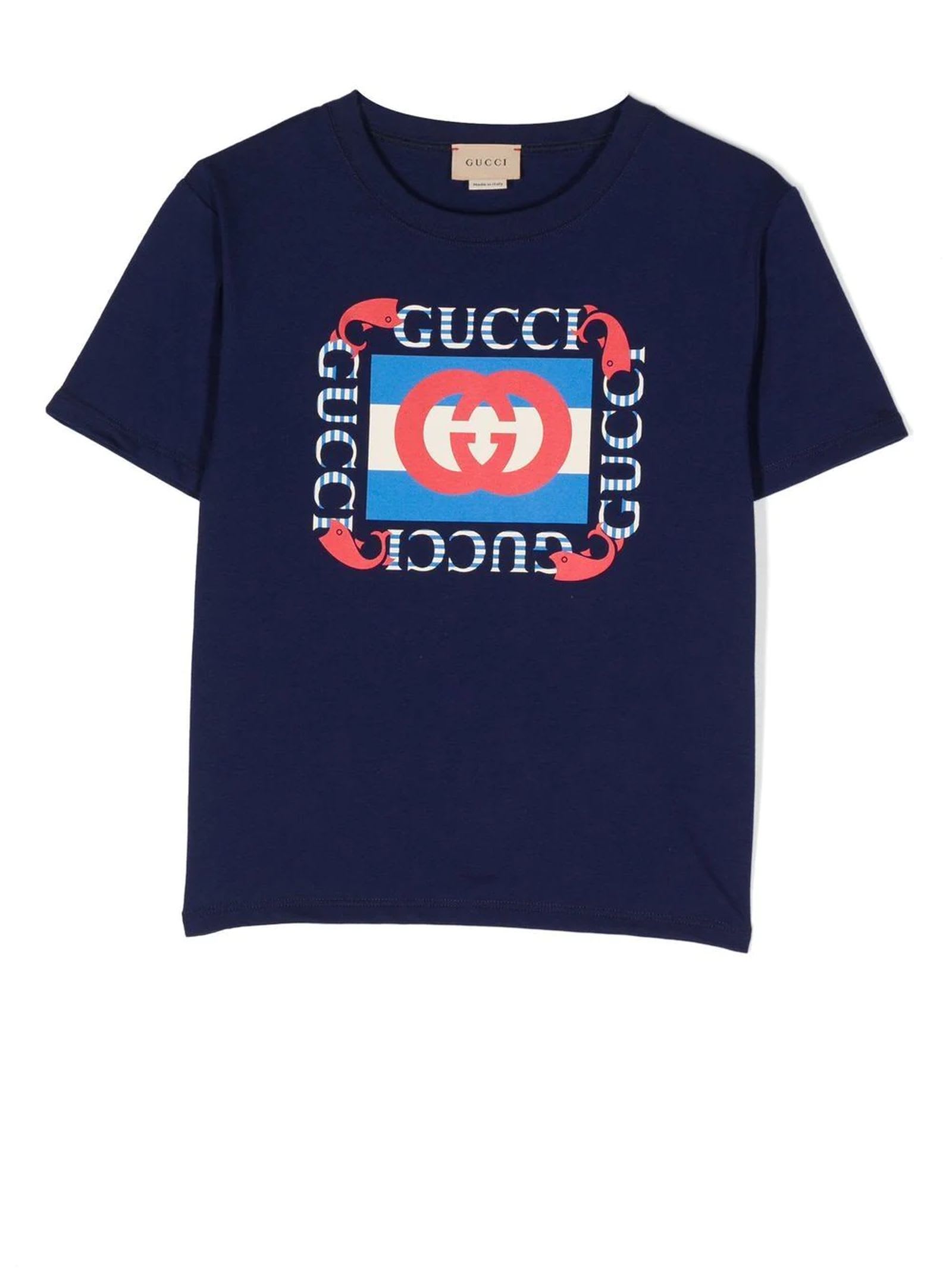 Gucci Blue Cotton T-shirt