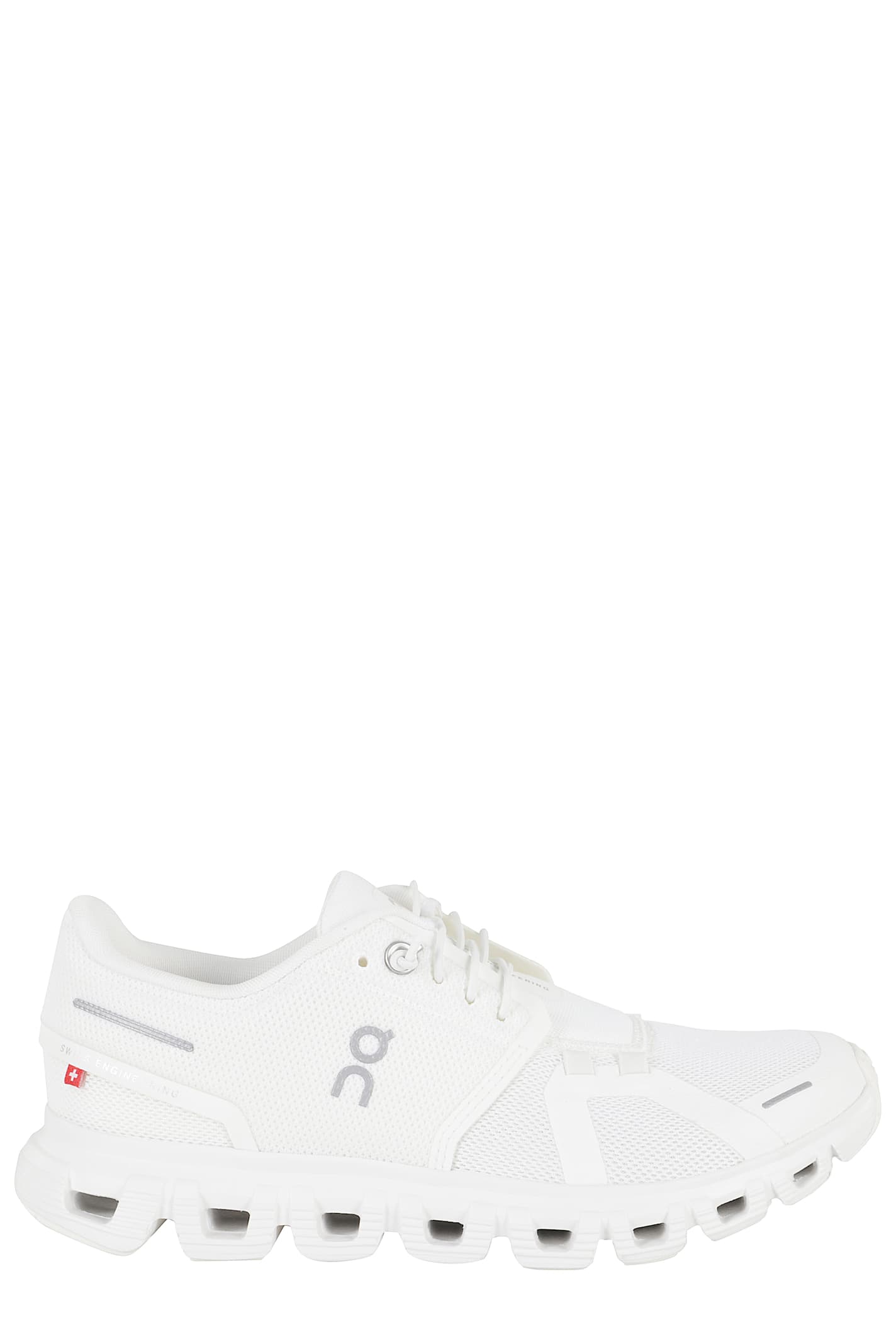 On Low Top Sneakers With Mesh Upper And Rubber Outsole In White
