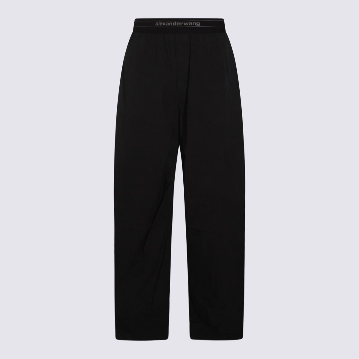 Alexander Wang Black Cotton Logo Pants In Black