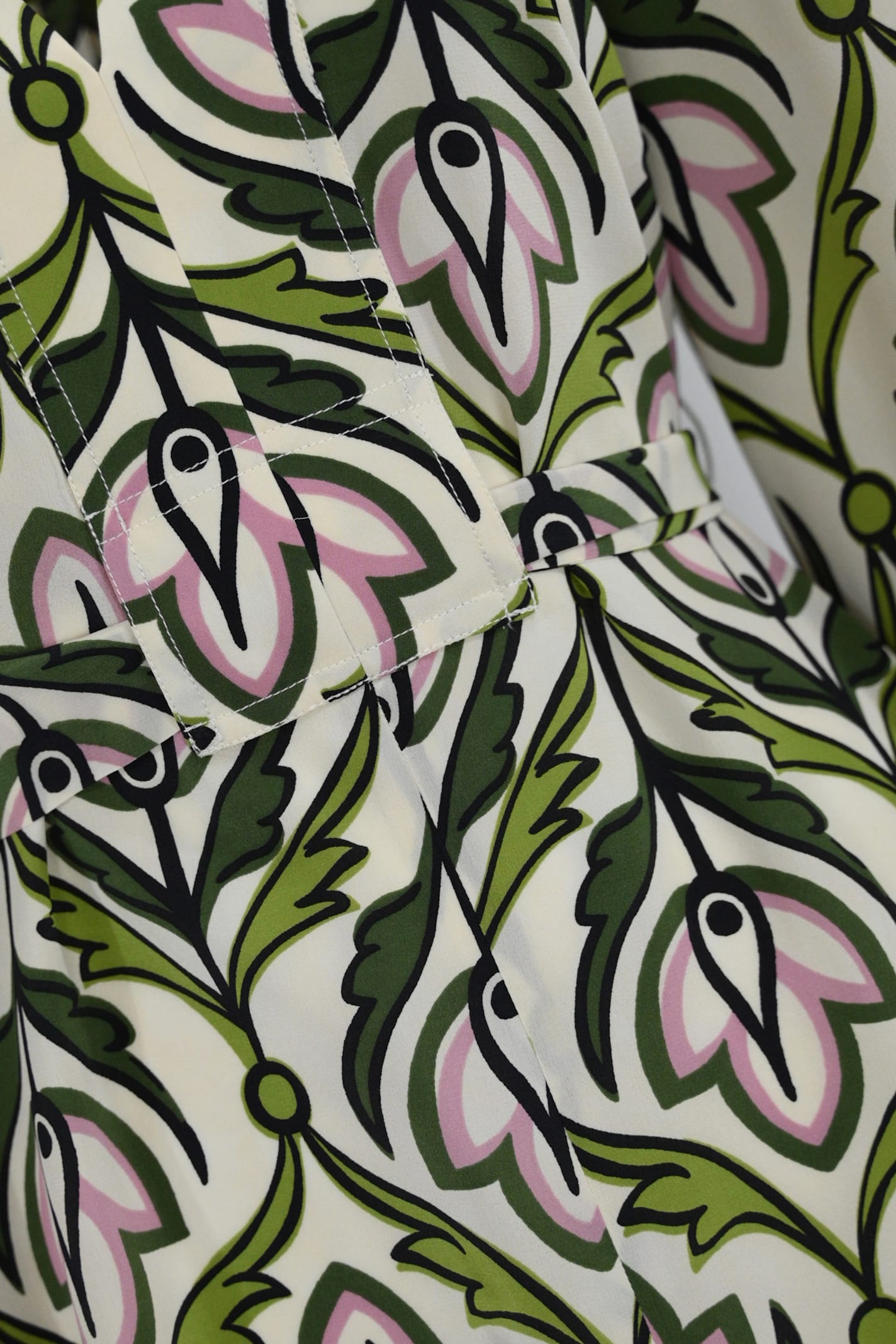 Weekend Max Mara Baden Dress In Crepe De Chine In Dis. Fiore Deco