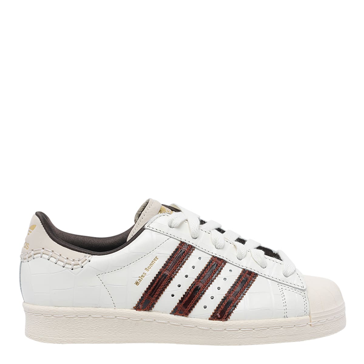Adidas Originals By Wales Bonner Superstar Croc Leather Sneakers In White