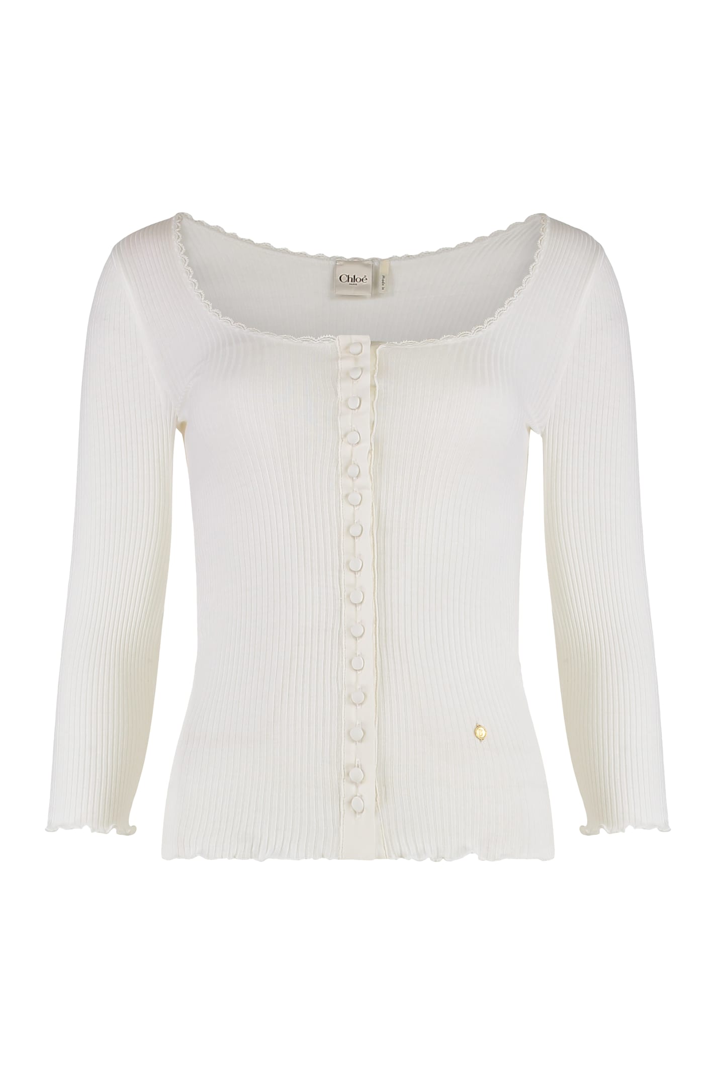 Chloé Cardigan In Cotton In White