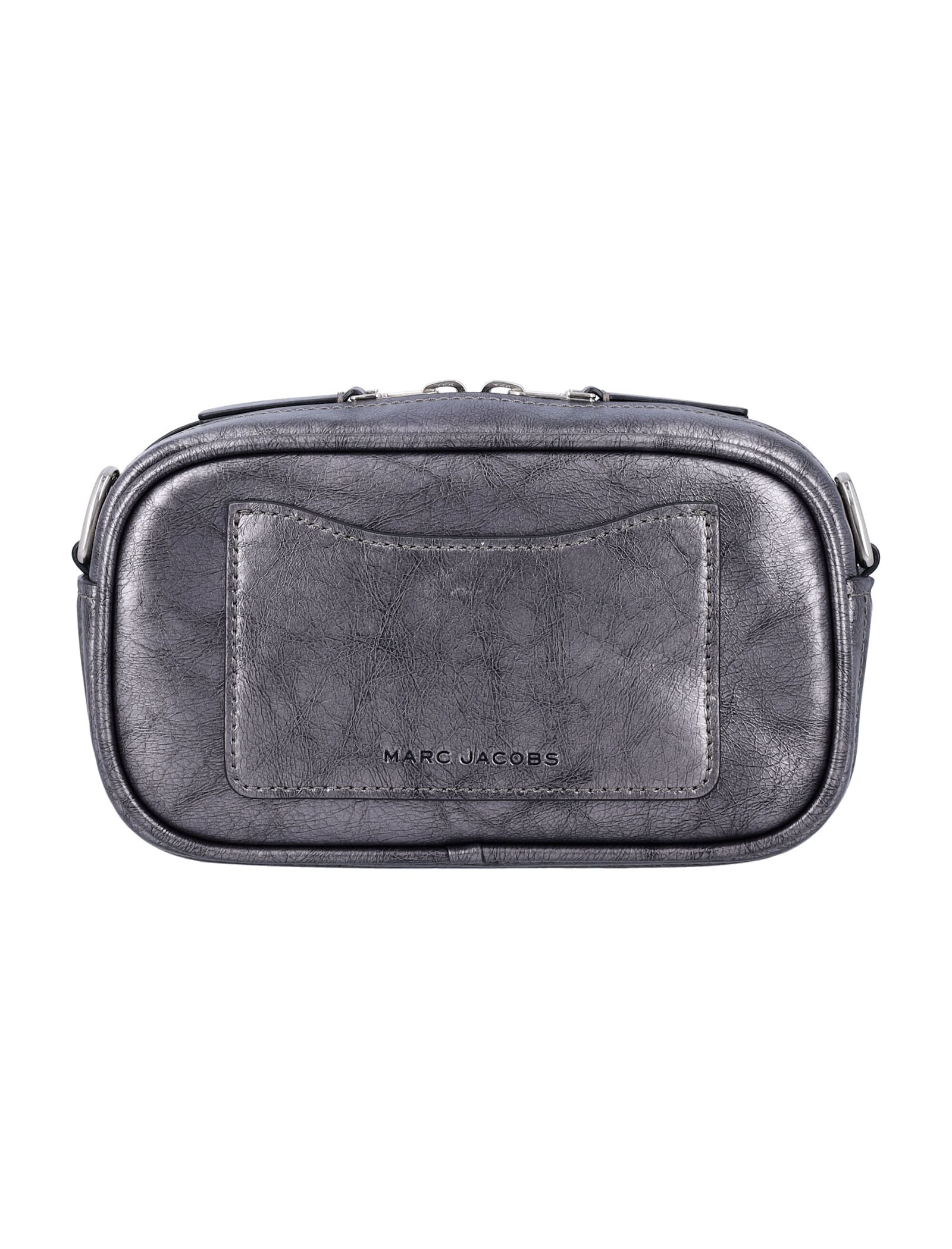 Shop Marc Jacobs The Metallic Distressed Big Shot In Dark Grey