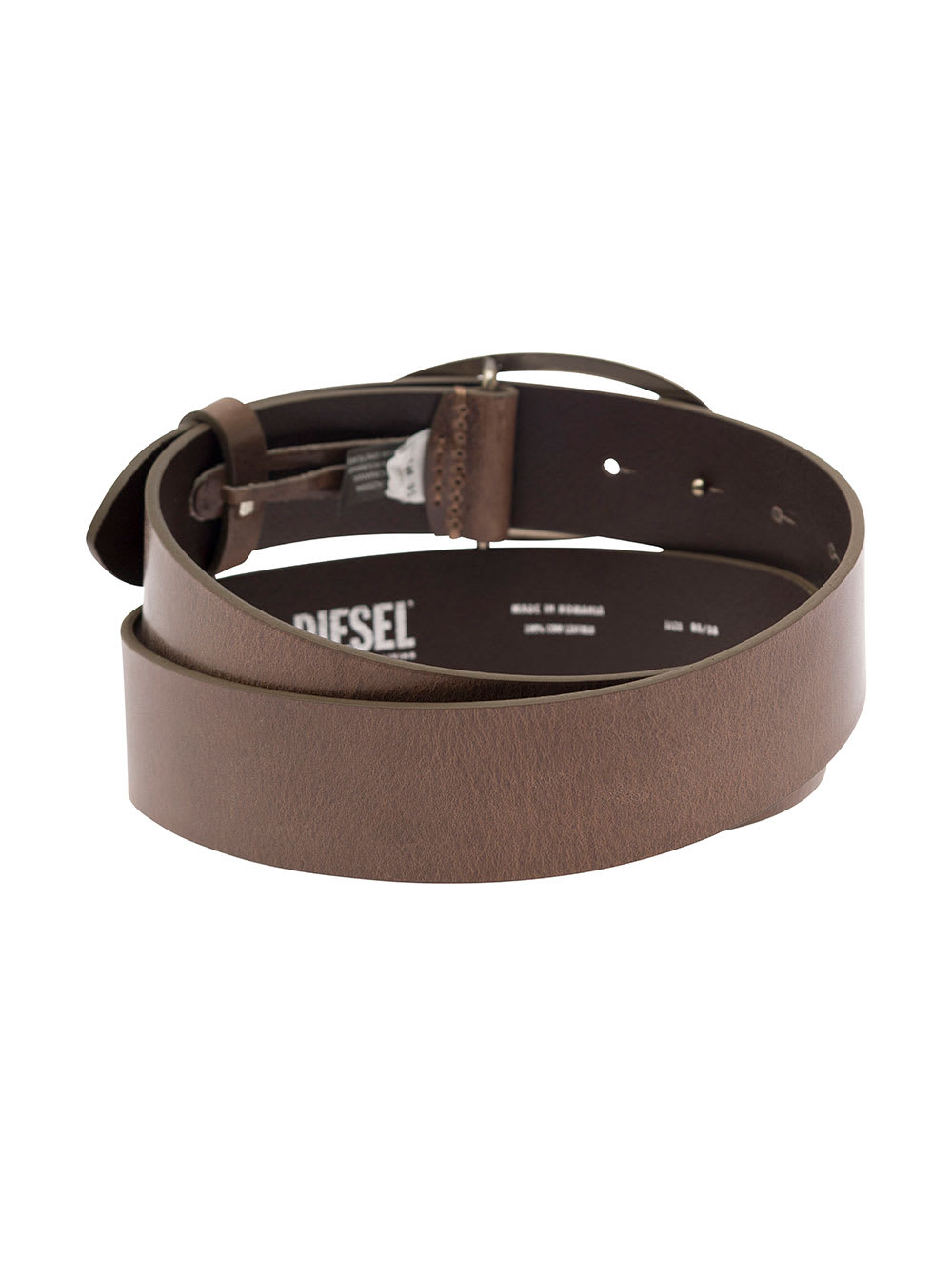 Shop Diesel B-1dr Brown Belt With Oval D Buckle In Leather Man