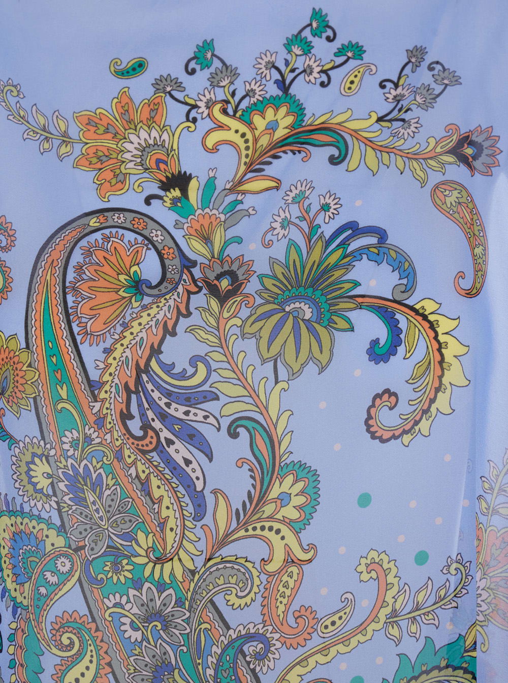 Etro Blue Cape With All-over Paisley Print In Silk Woman In Multicolor