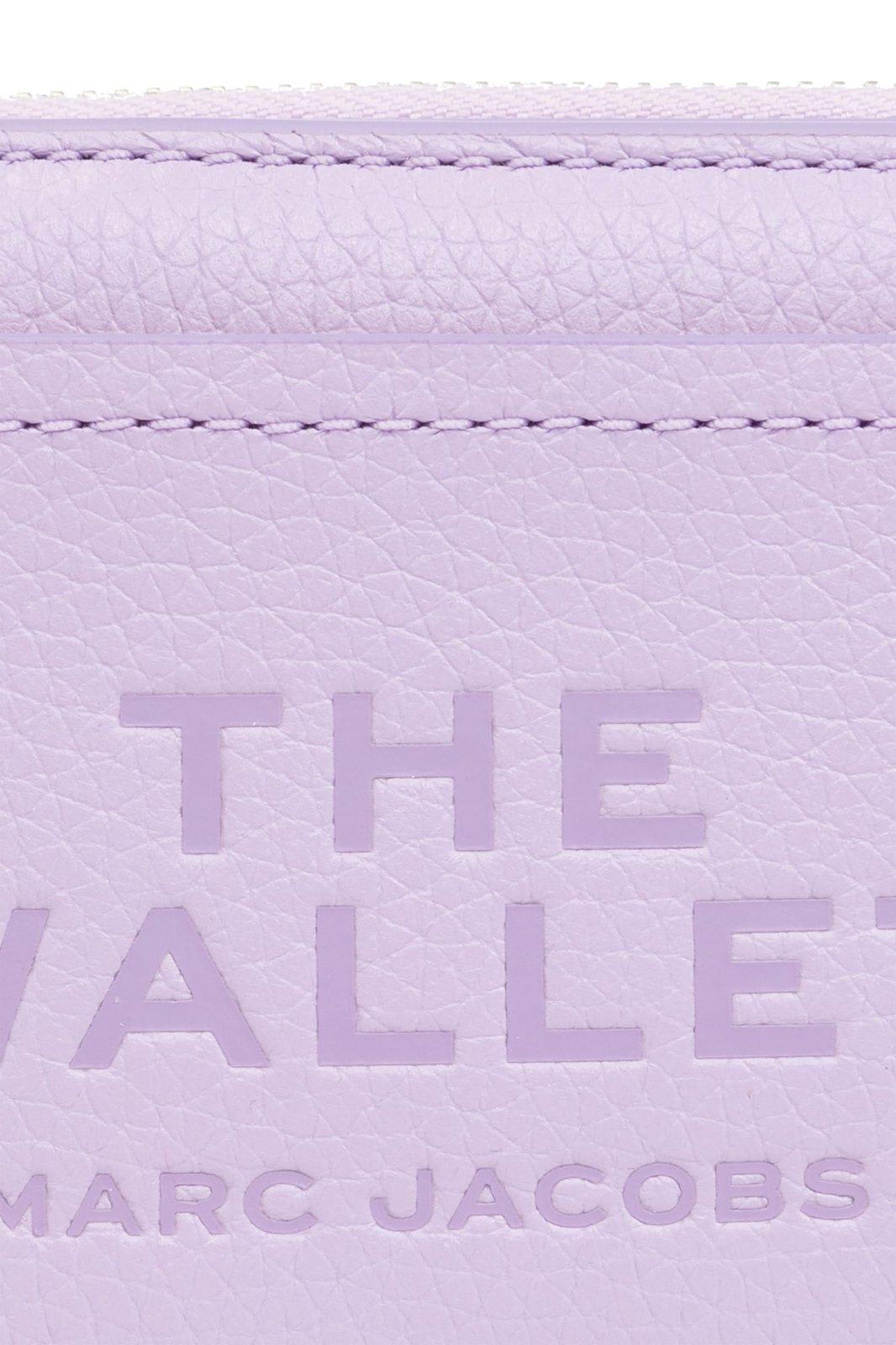 Shop Marc Jacobs Logo Printed Zipped Mini Compact Wallet In Wisteria