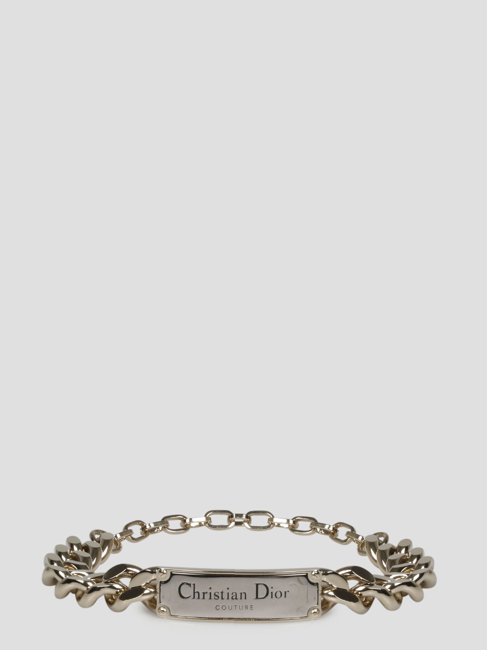 Shop Dior Christian Couture Chain Link Bracelet In Metallic