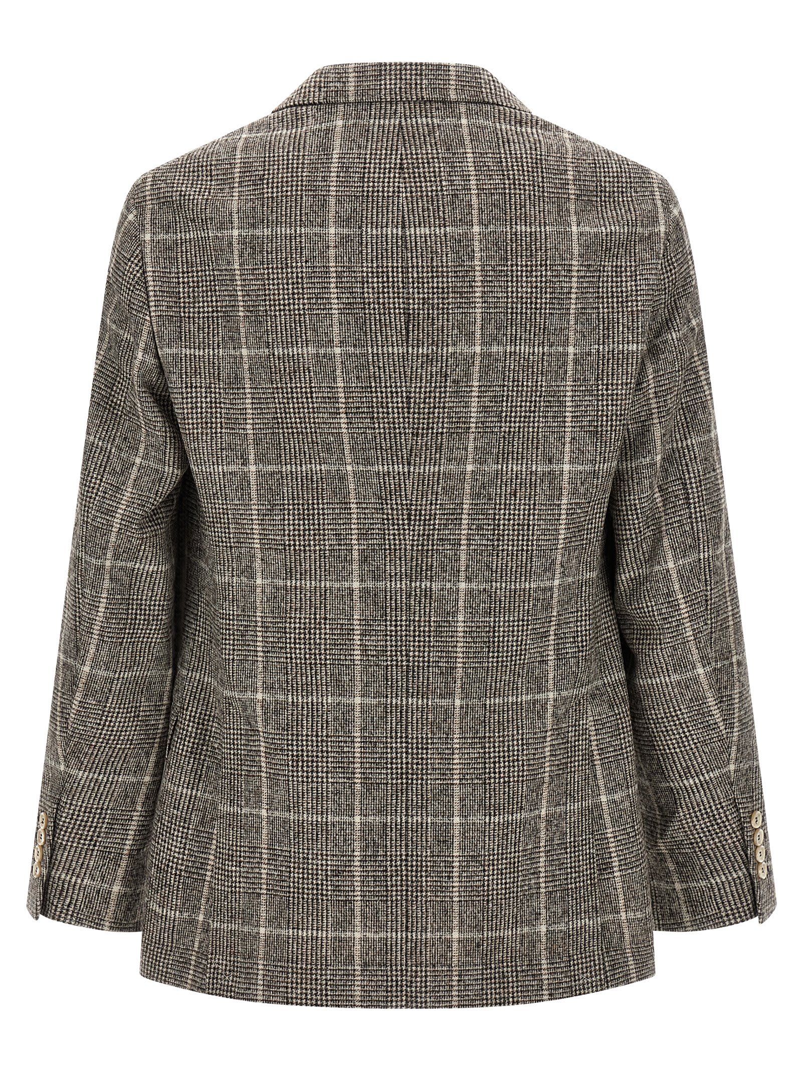 Brunello Cucinelli Cavallo Prince Of Wales-check Blazer In Gray