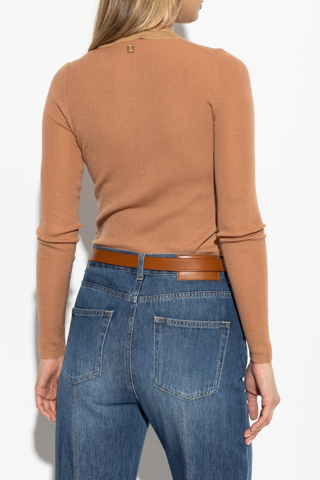 Shop Chloé Knitted Henley Shirt