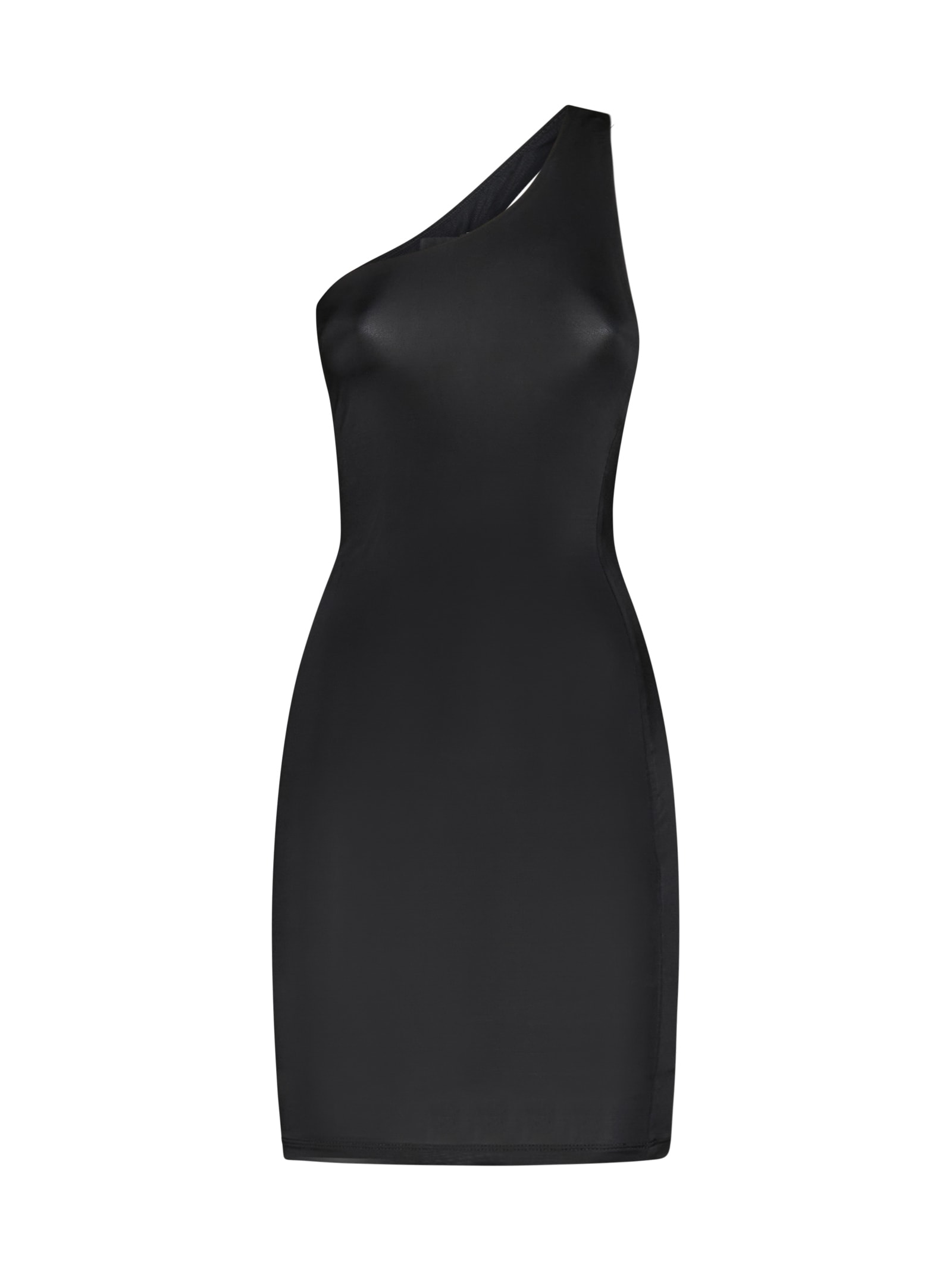Louisa Ballou One-shoulder Stretch-jersey Mini Dress In Black