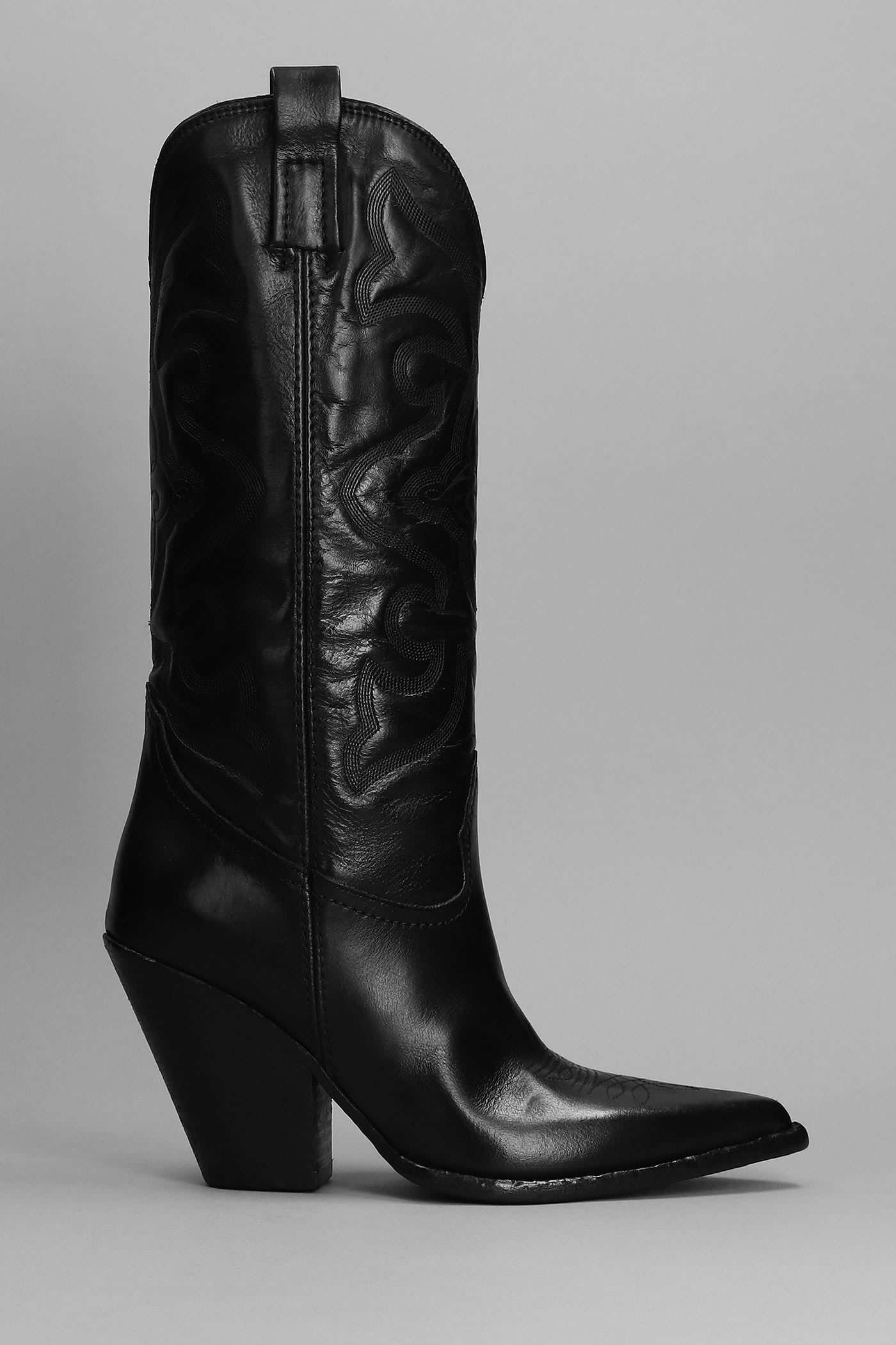 Elena Iachi Texan Boots In Black Leather