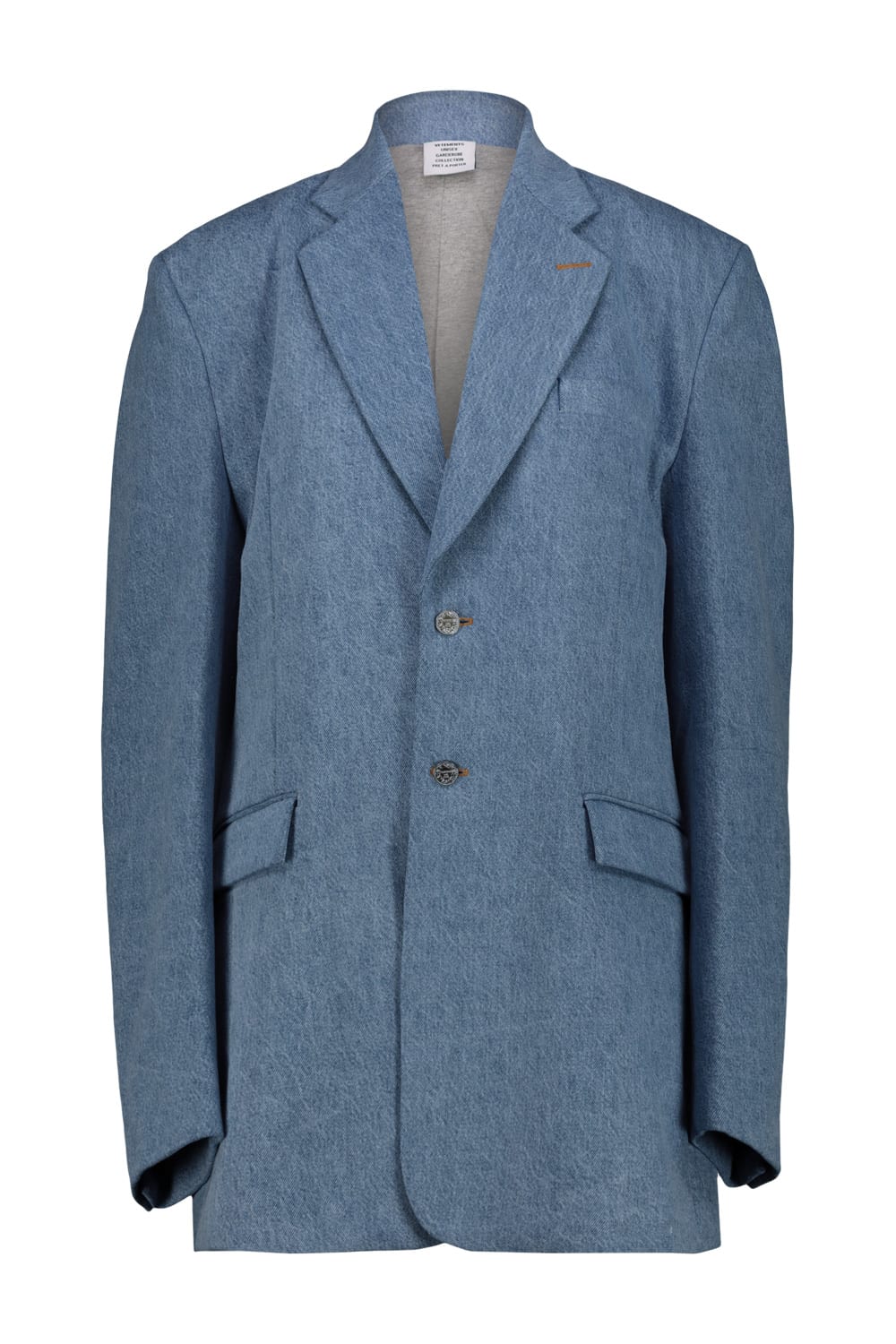 Shop Vetements Tailored Denim Jacket In Blue