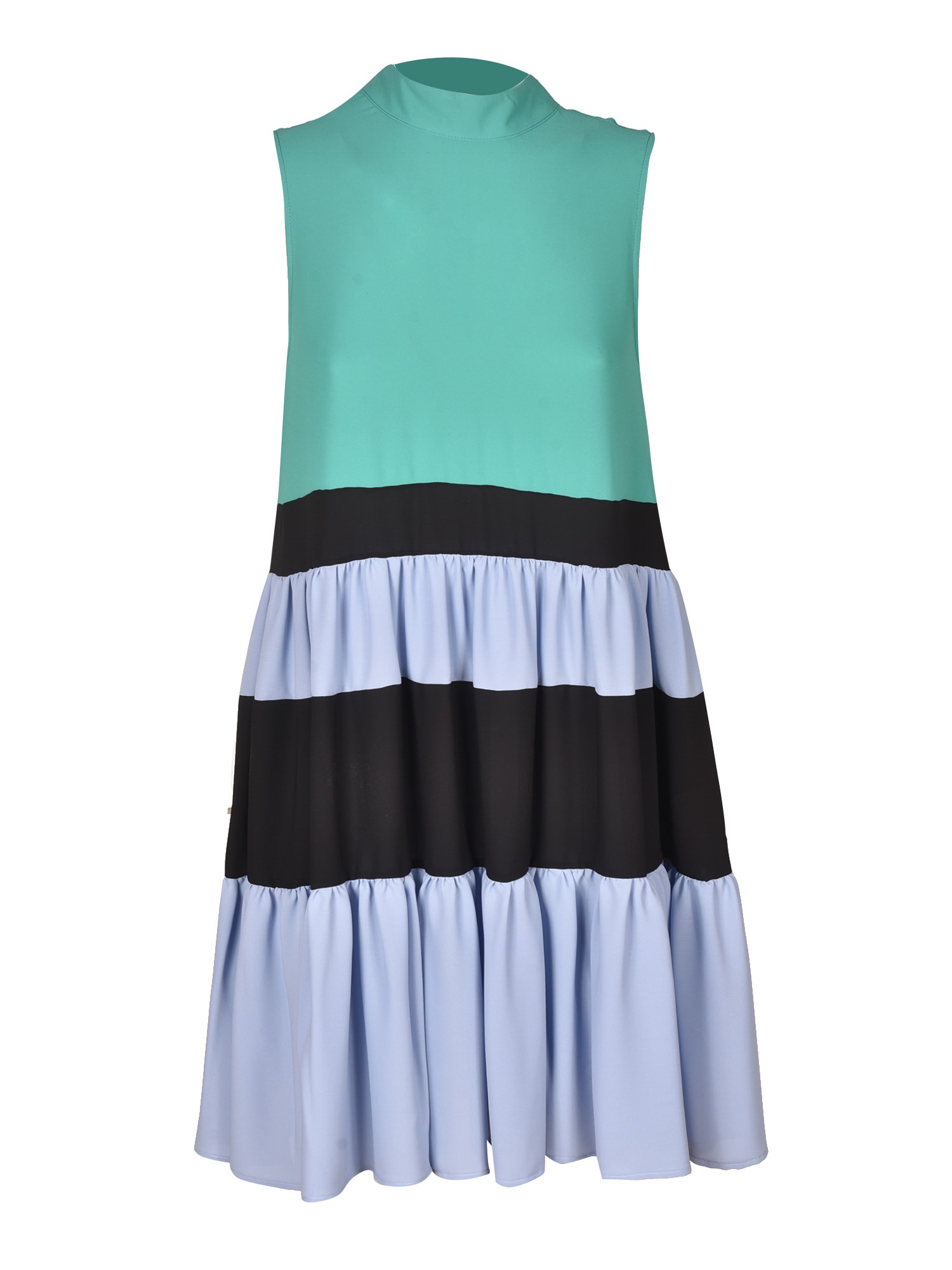 Jucca Tie-neck Sleeveless Stripe Detail Dress