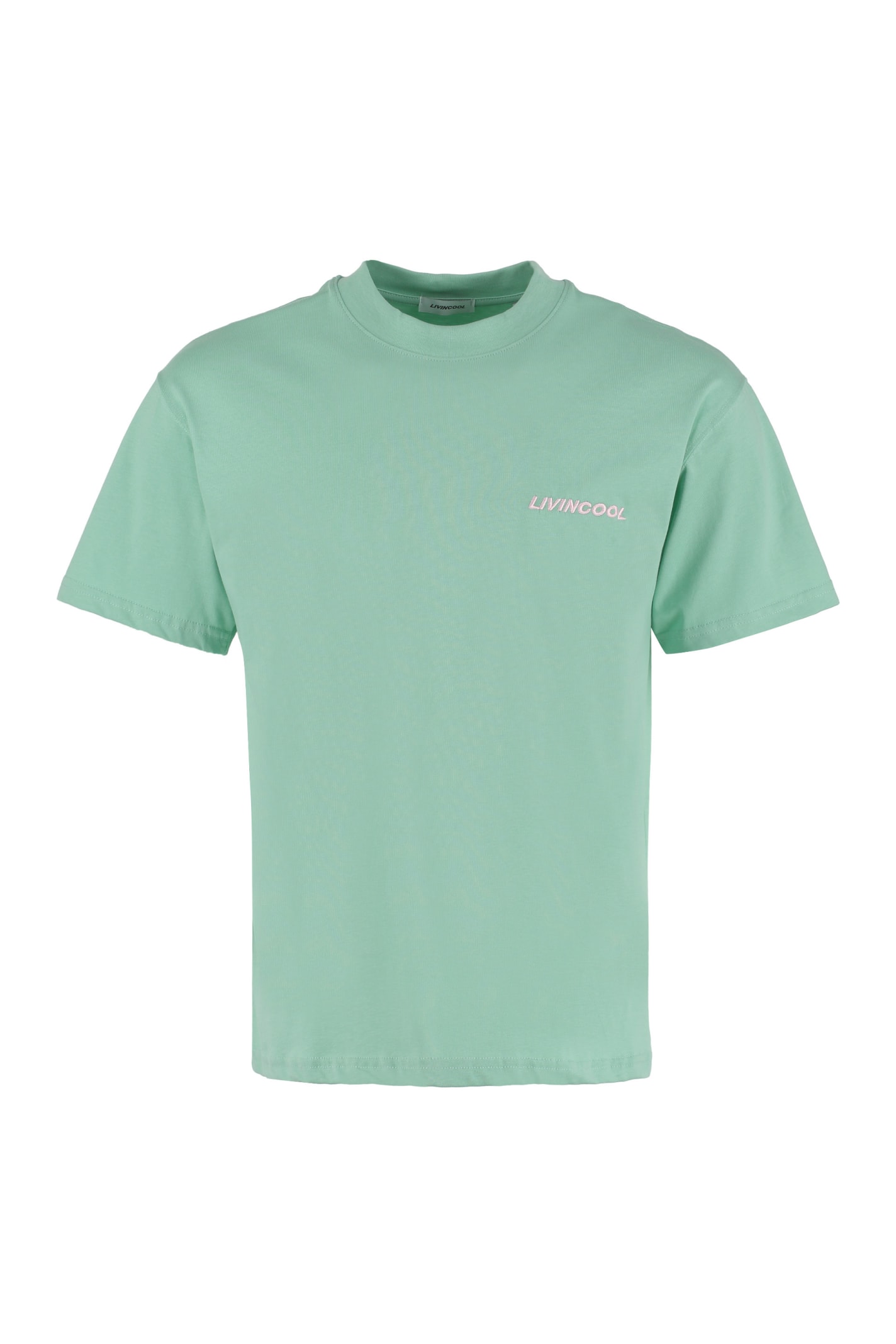 Livincool Logo Cotton T-shirt In Green