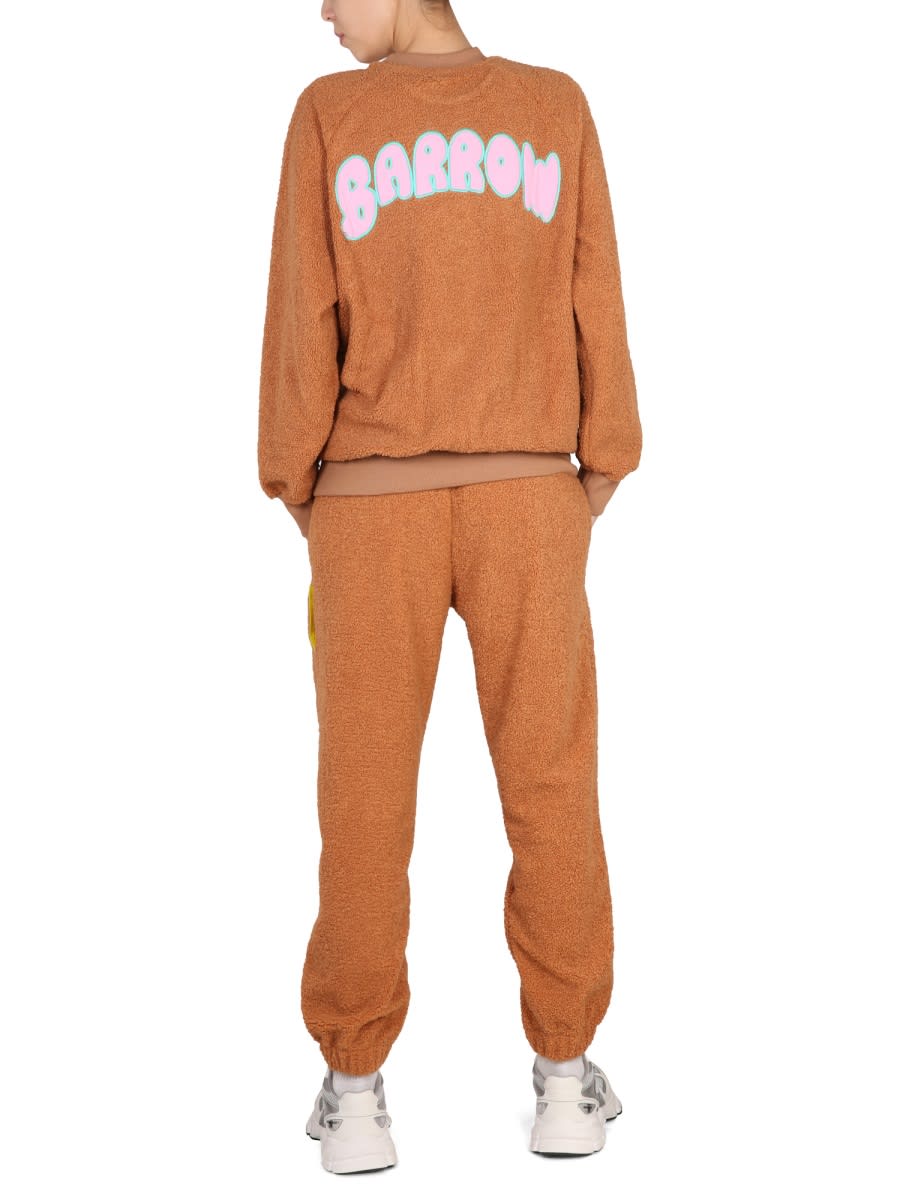 Barrow Textured Fabric Jogging Pants With Elastic Waistband In Orange