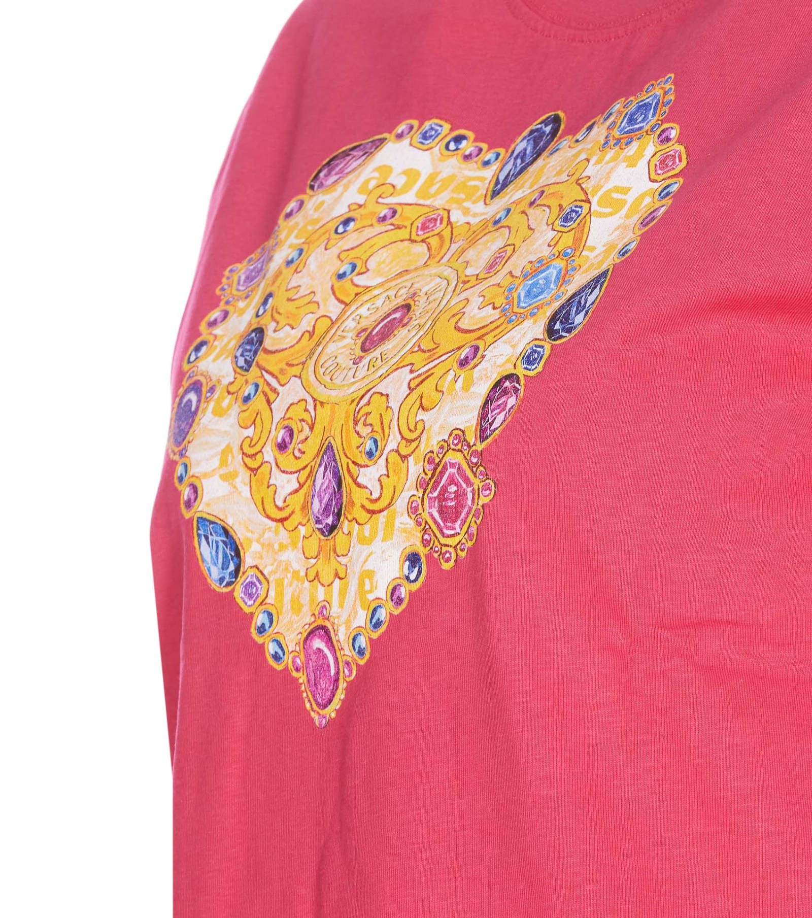 Shop Versace Jeans Couture Heart Couture T-shirt In Fuchsia