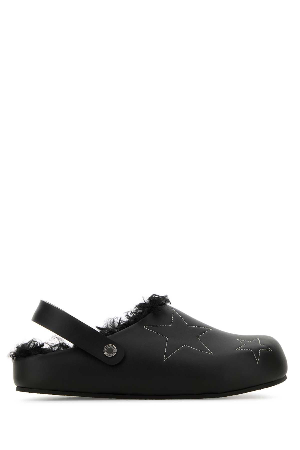 Shop Stella Mccartney Black Alter Mat Elyse Slippers