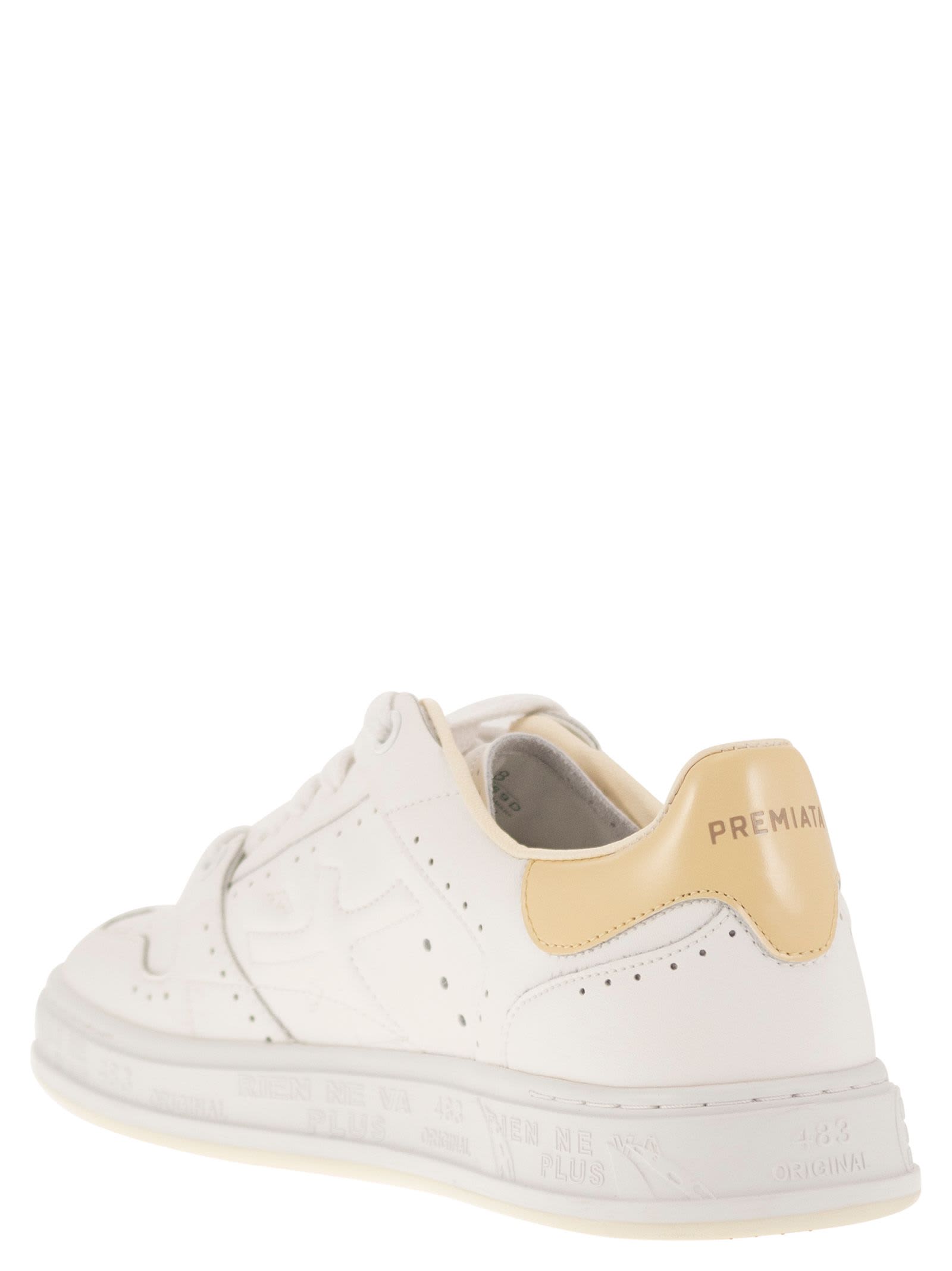 Shop Premiata Quinn-d - Sneakers In White/gold