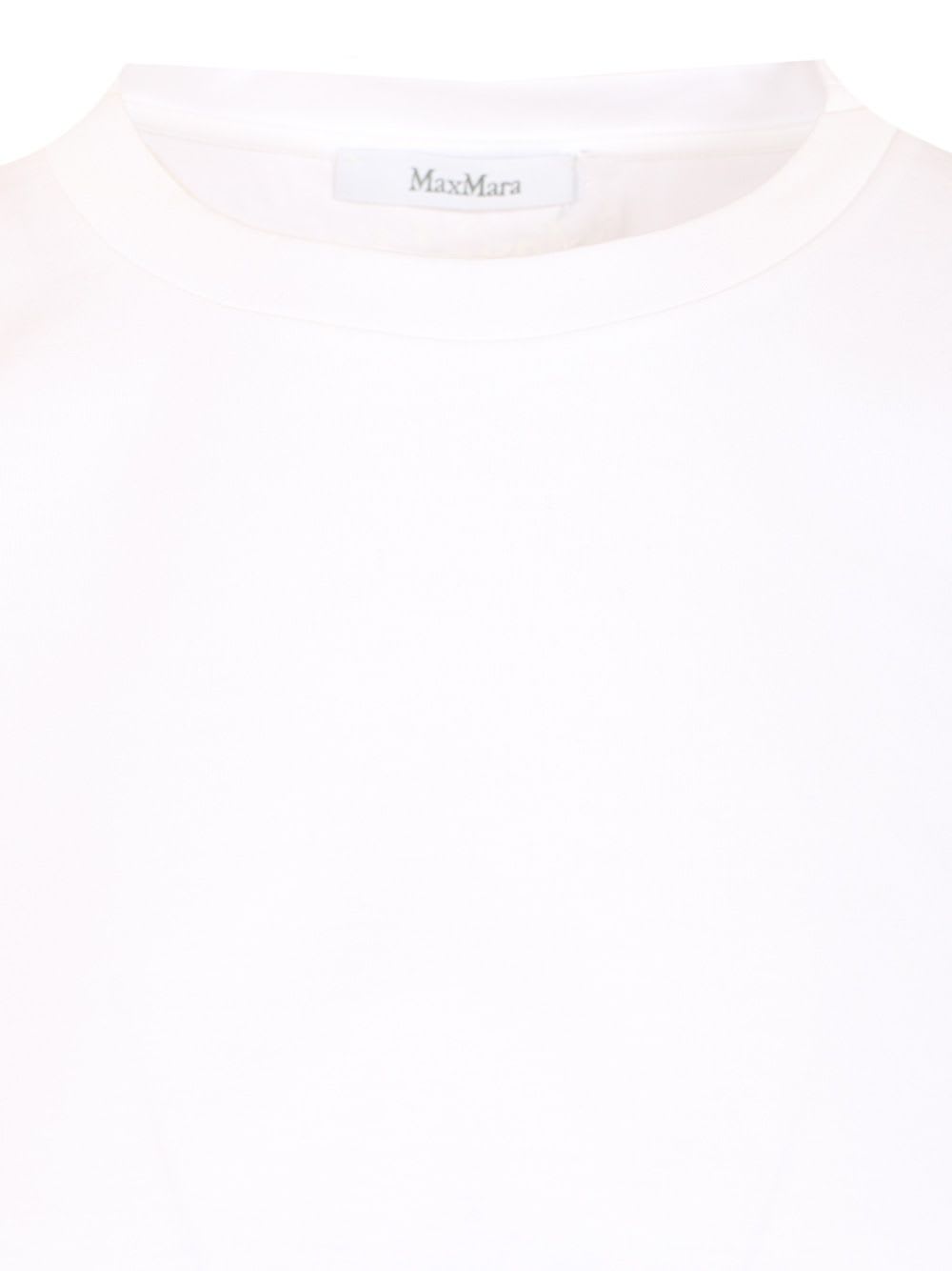 Max Mara Crew Neck Short Sleeves Casual Style Top In White