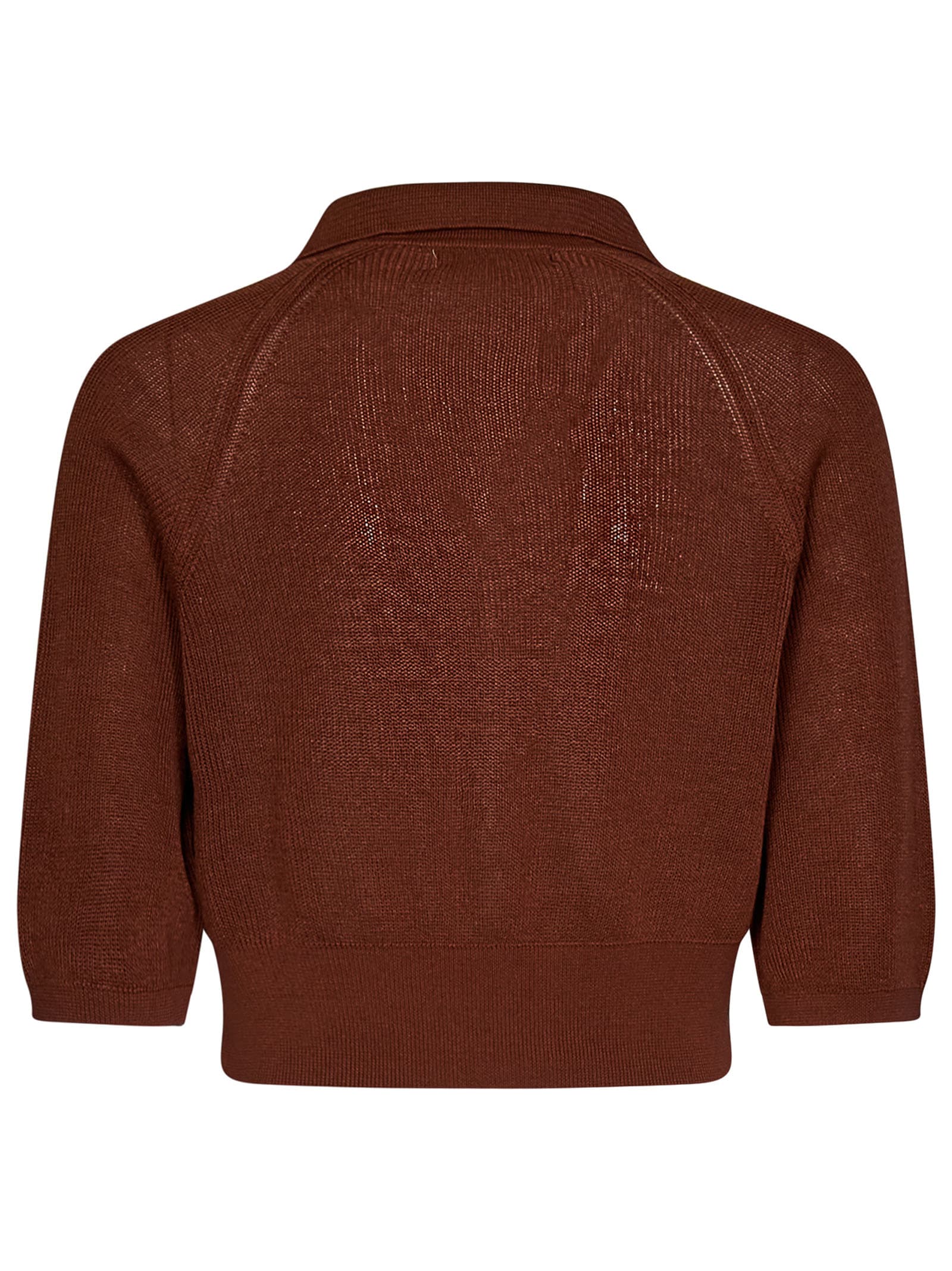 Laneus Woman Sweater Brown Size 6 Cotton In Nero