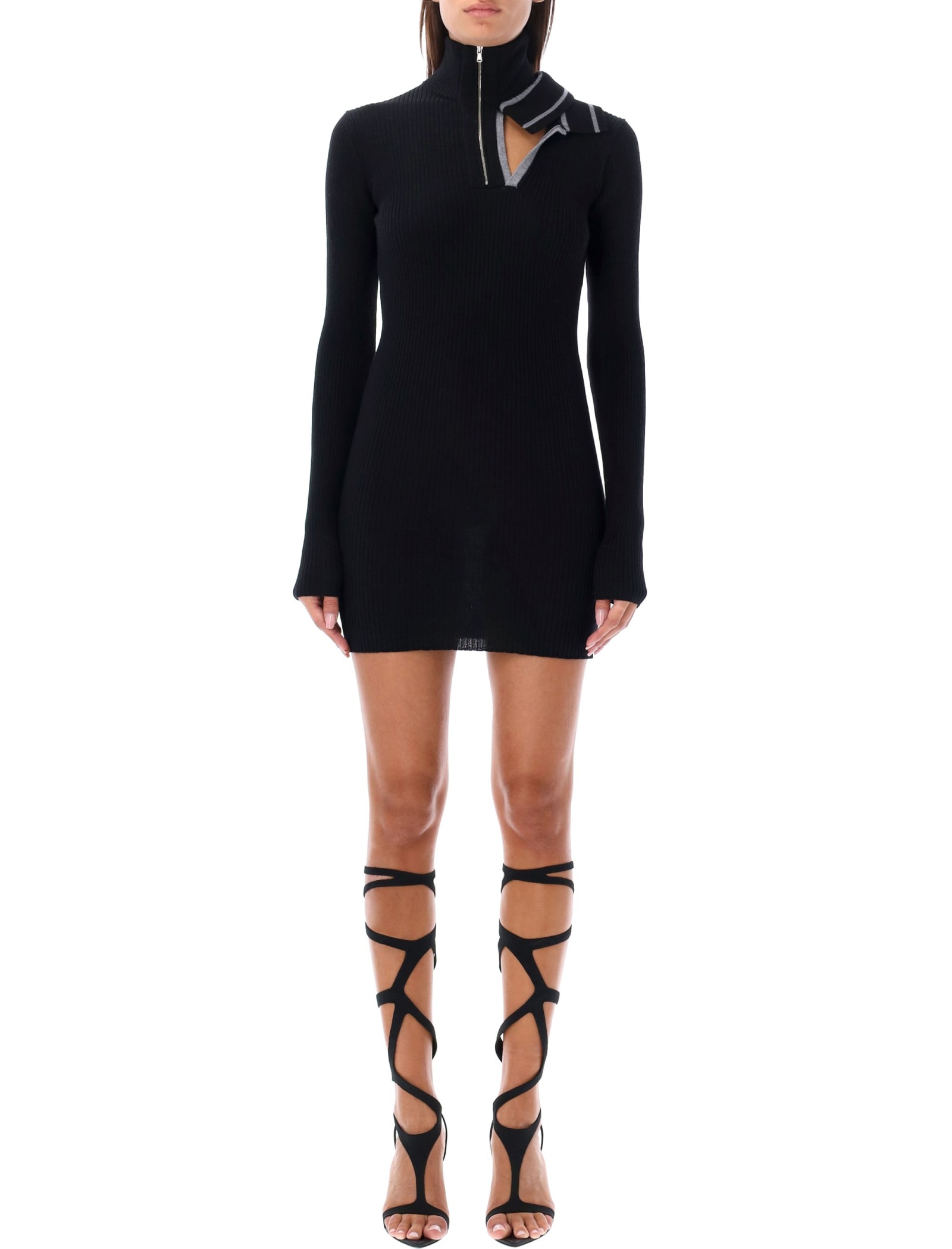 Shop Y/project Double Collar Mini Dress In Black